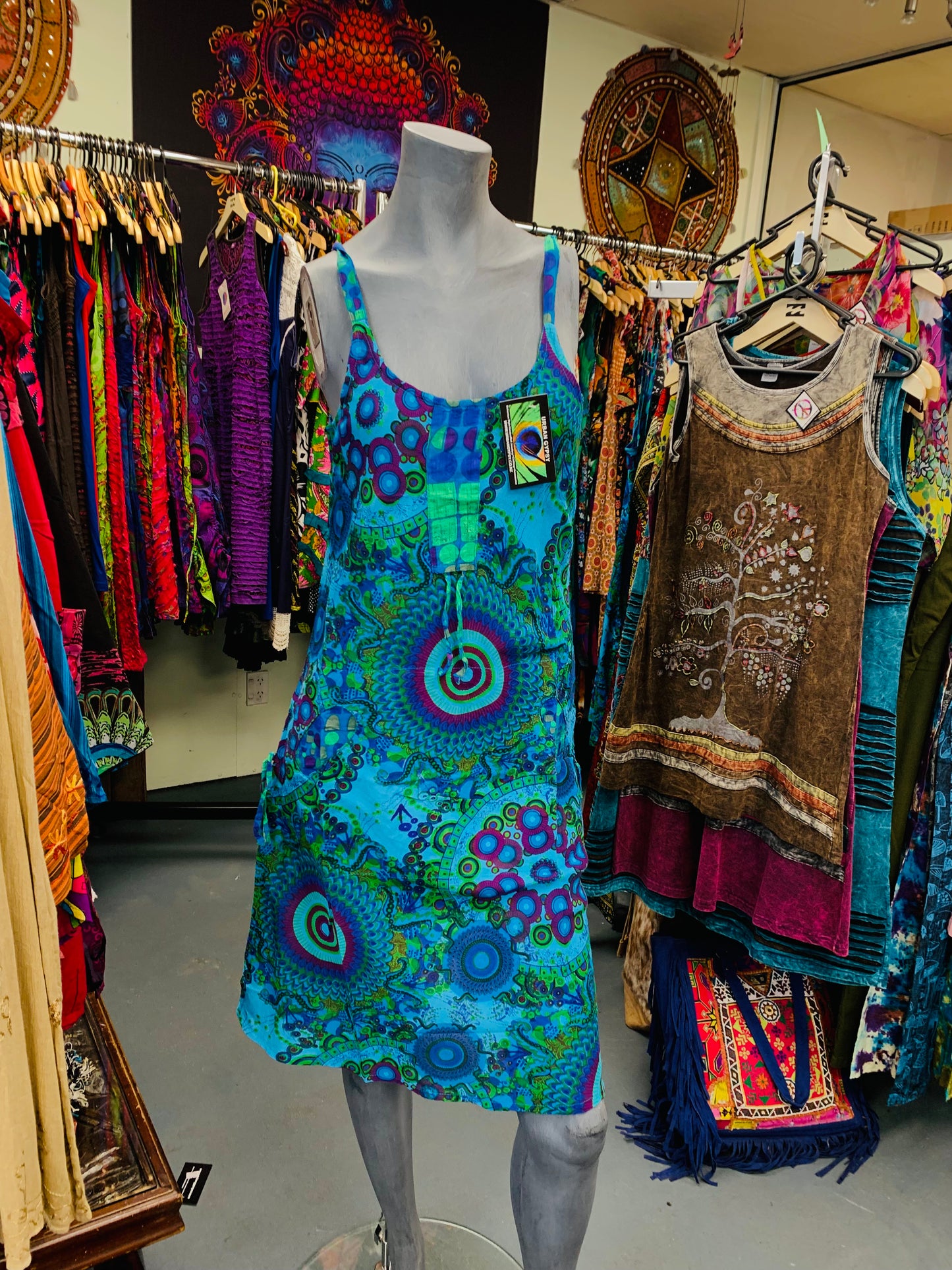 Bohemian style handcrafted cotton Trance dress #00435