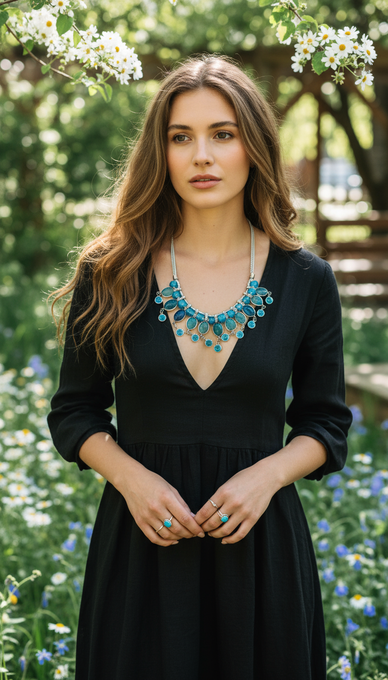 BOHEMIAN STYLE HANDCRAFTED BEADS NECKLACE # NECK2230