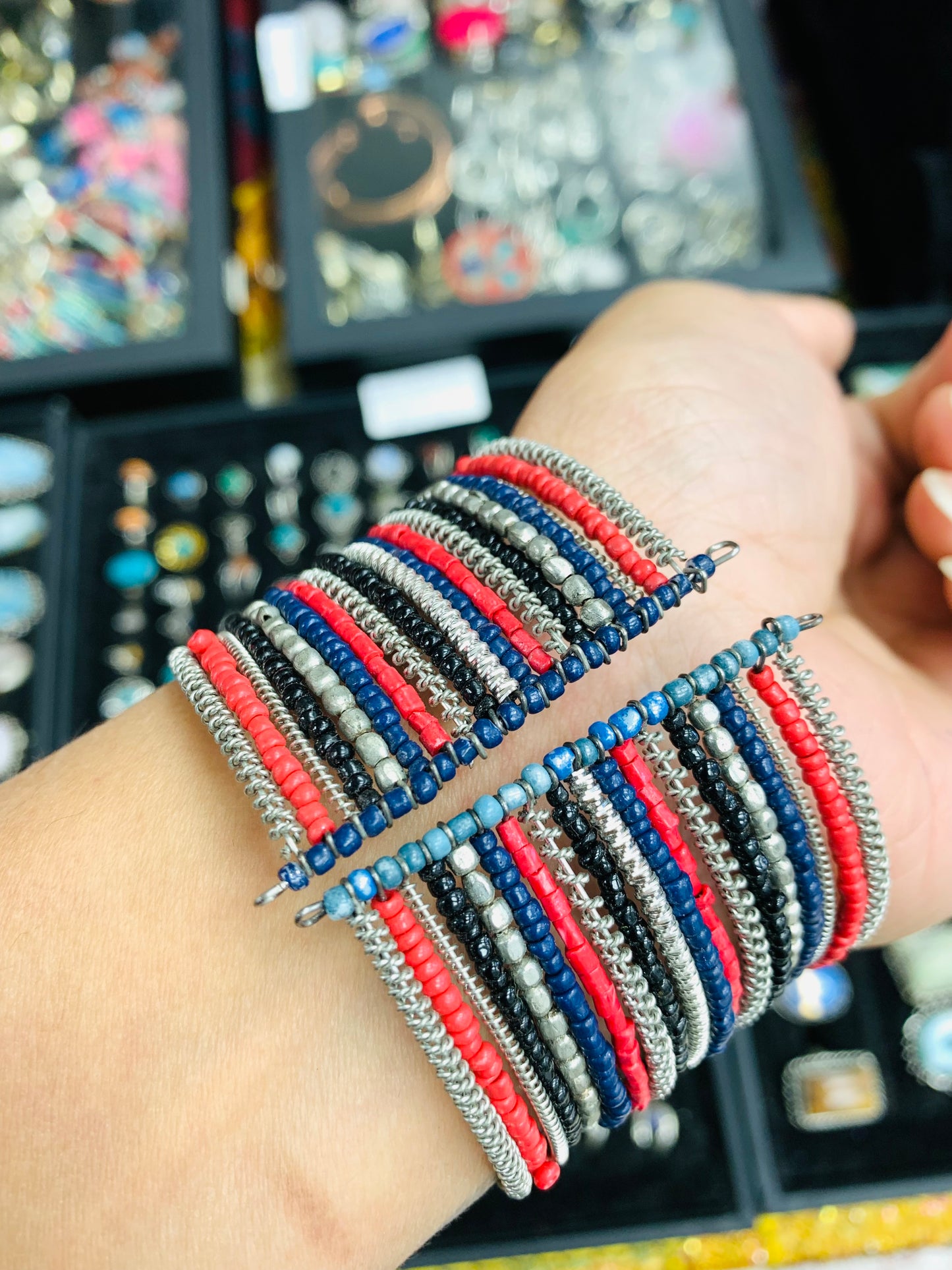 HIPPIE HANDCRAFTED HAND CUFF BEADS BANGLE #CUFF2286