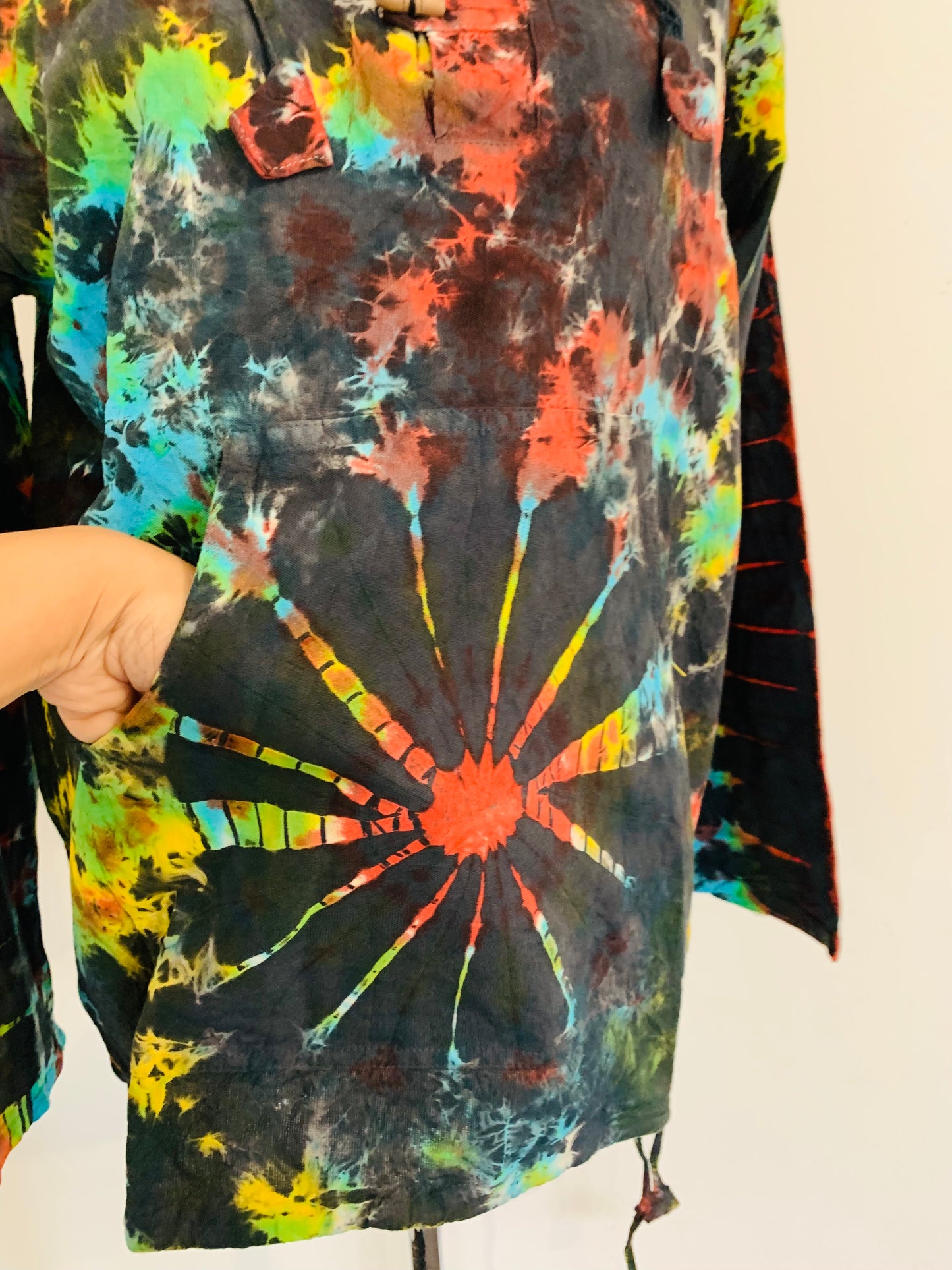 Bohemian style handcrafted Hoodie Kurta/ Shirt # KURT403