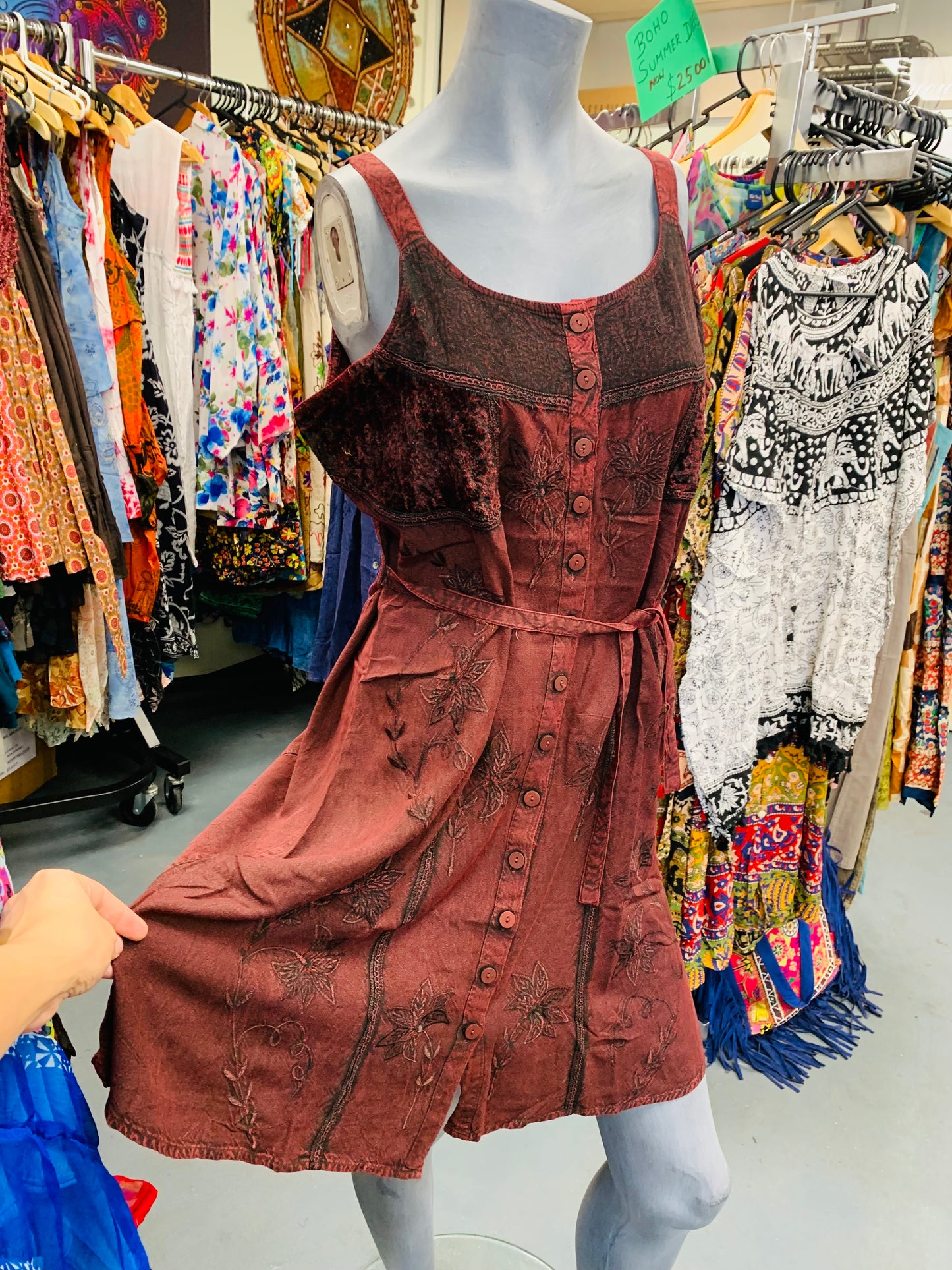 Bohemian style handcrafted Cotton Tunic dress # DRE237