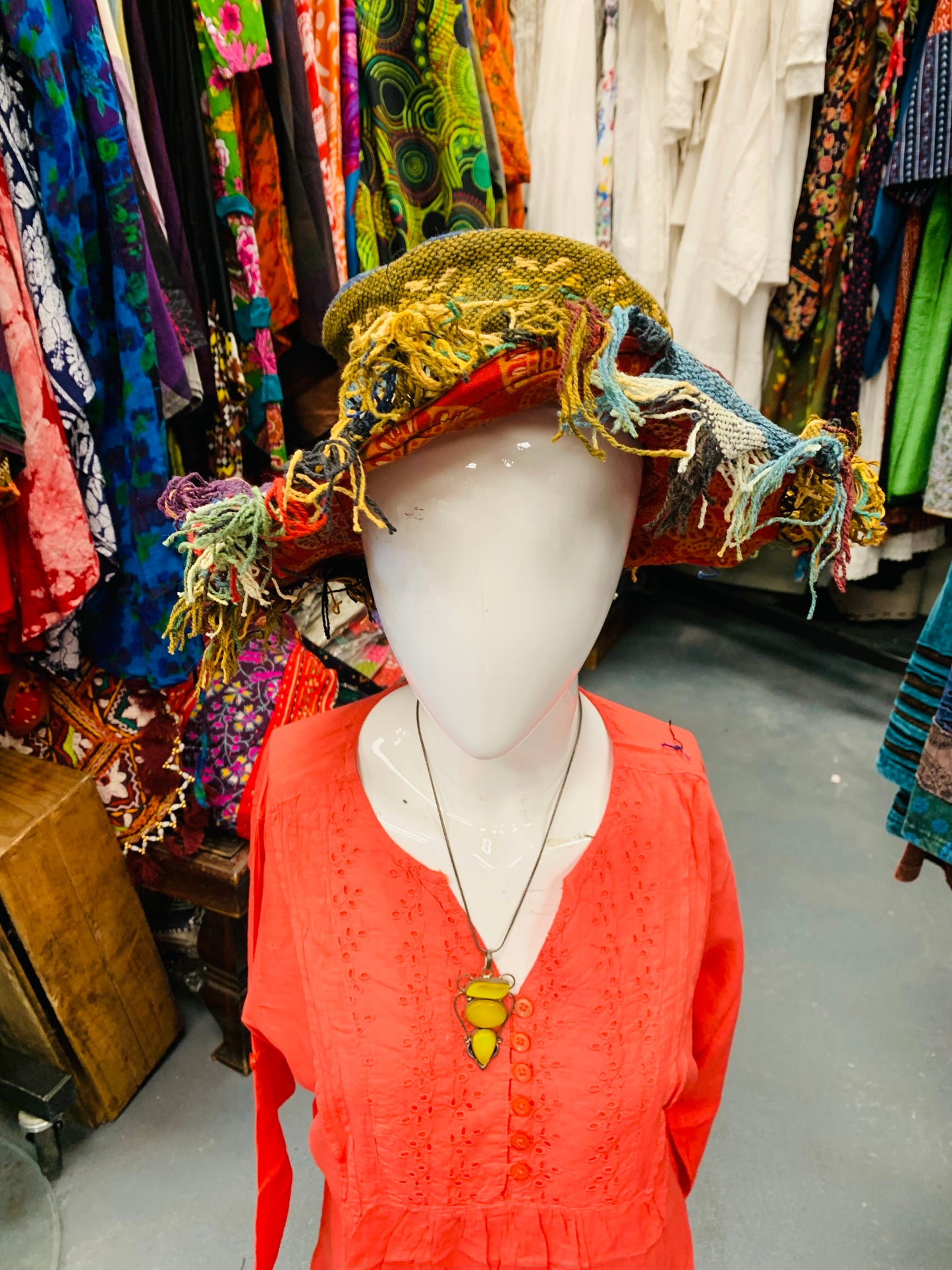 BOHEMIAN STYLE HANDCRAFTED REVERSIBLE HIPPIE SUN HATS #8458