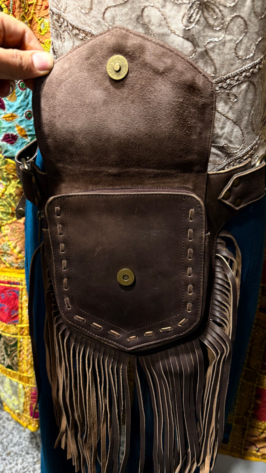 BOHEMIAN STYLE HANDCRAFTED UNISEX GENUINE LEATHER BUM BAGS #21088