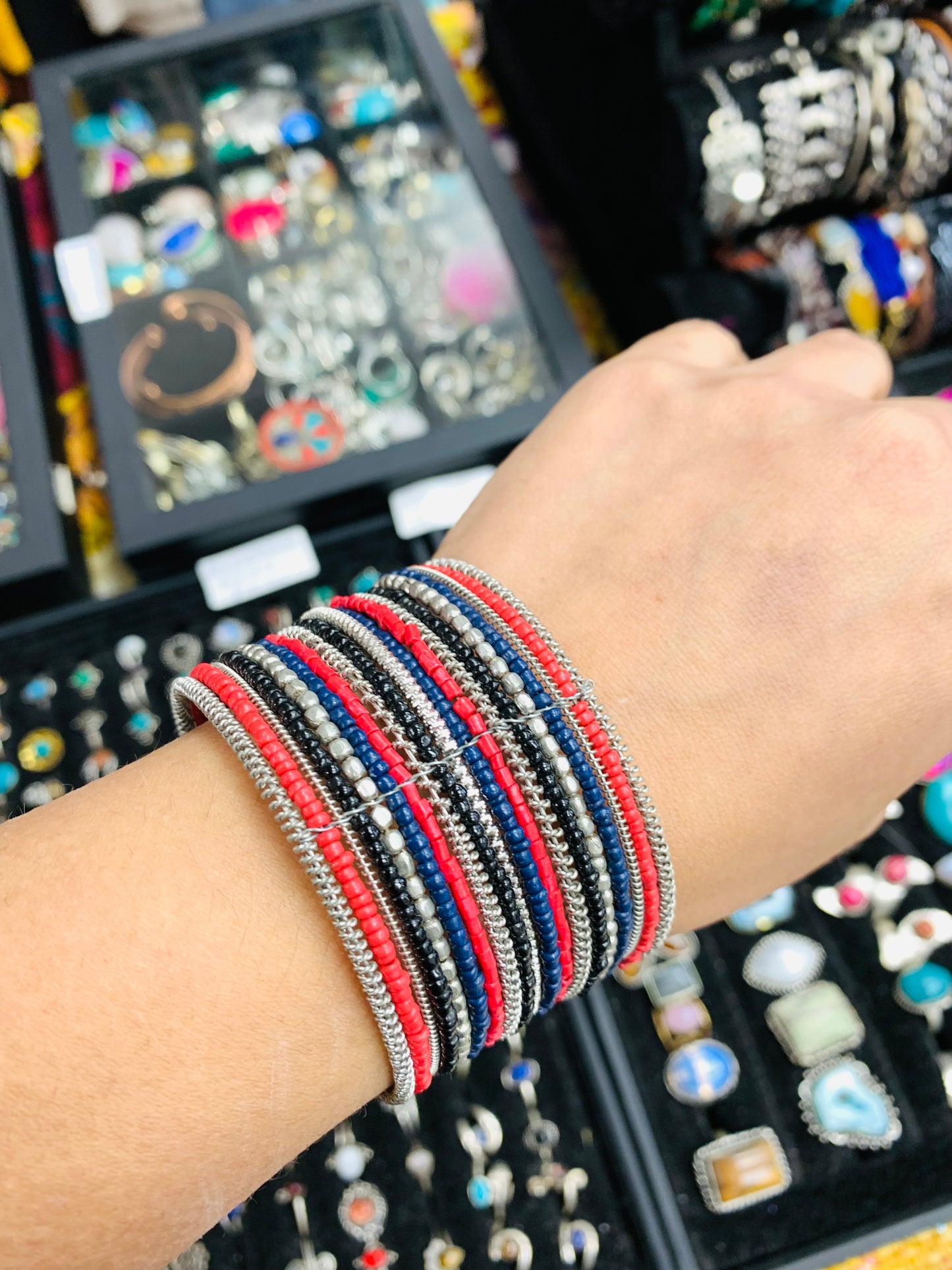 HIPPIE HANDCRAFTED HAND CUFF BEADS BANGLE #CUFF2286