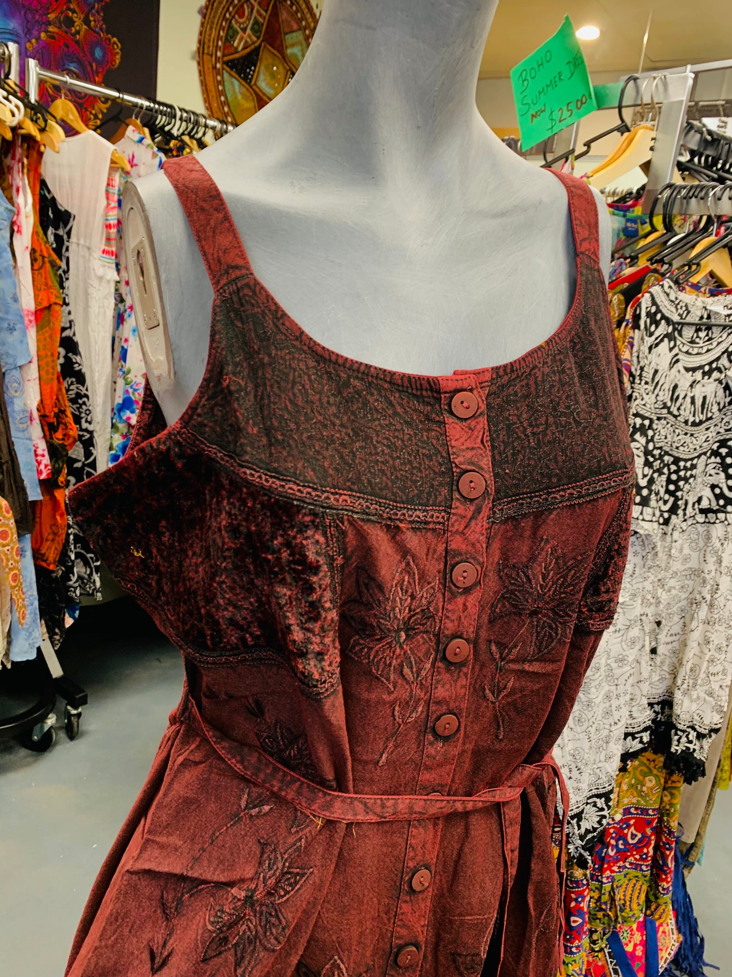Bohemian style handcrafted Cotton Tunic dress # DRE237