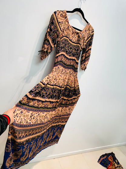 Bohemian style handcrafted Printed long dress #DRE3220