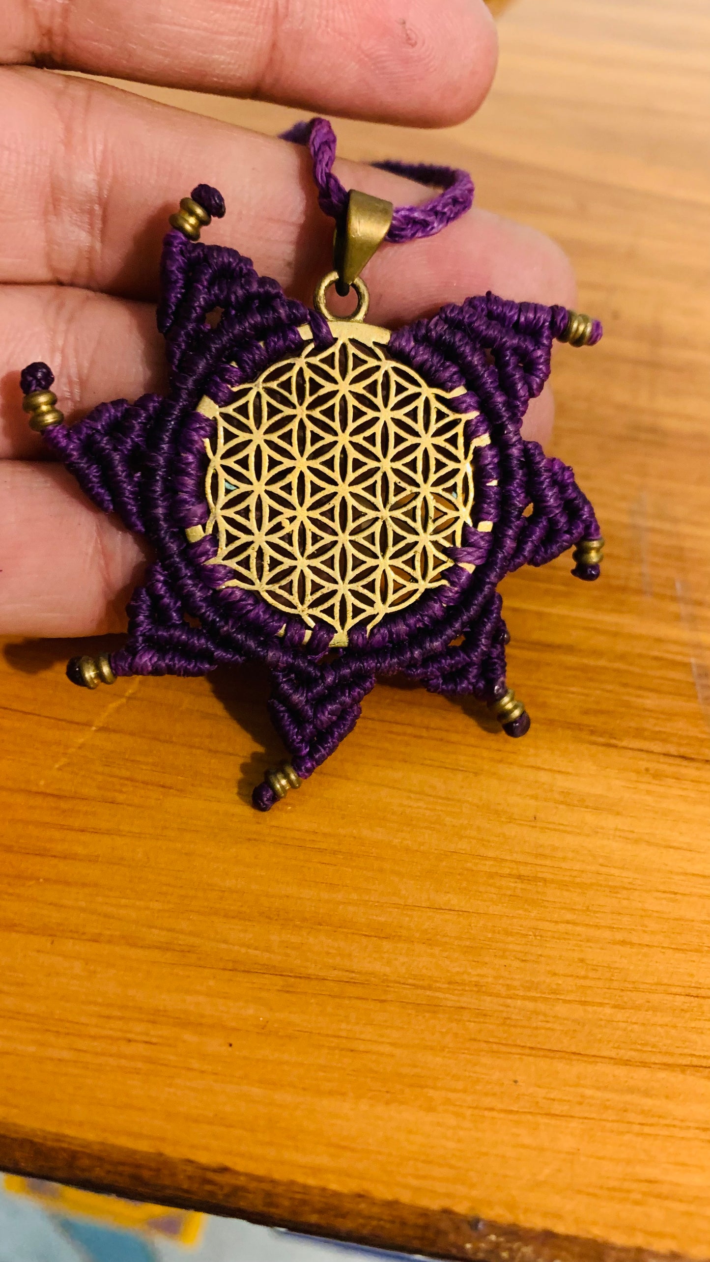 Bohemian style handcrafted Macrame necklace # 12