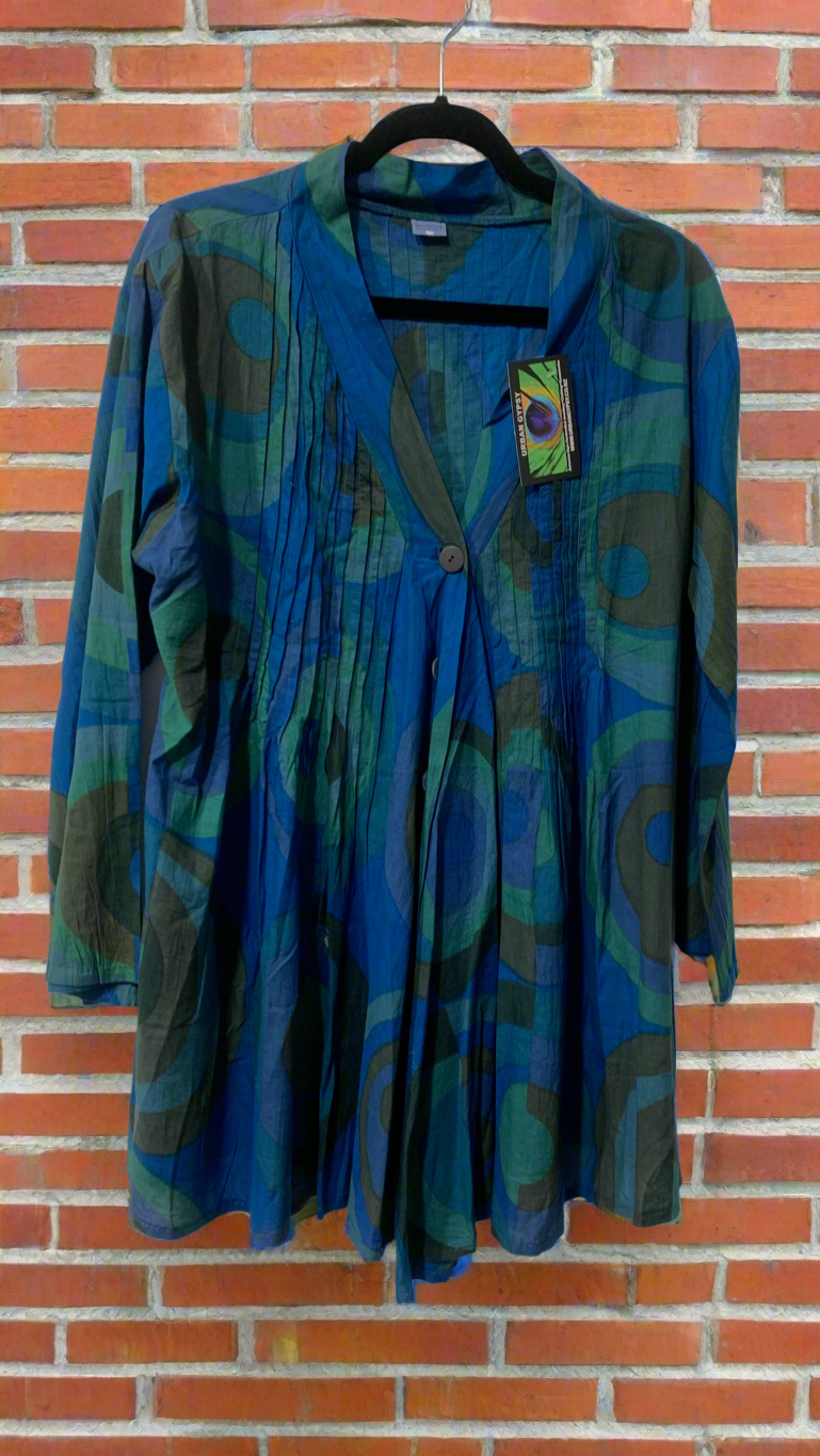 Bohemian style handcrafted cotton Shirt Top #04340