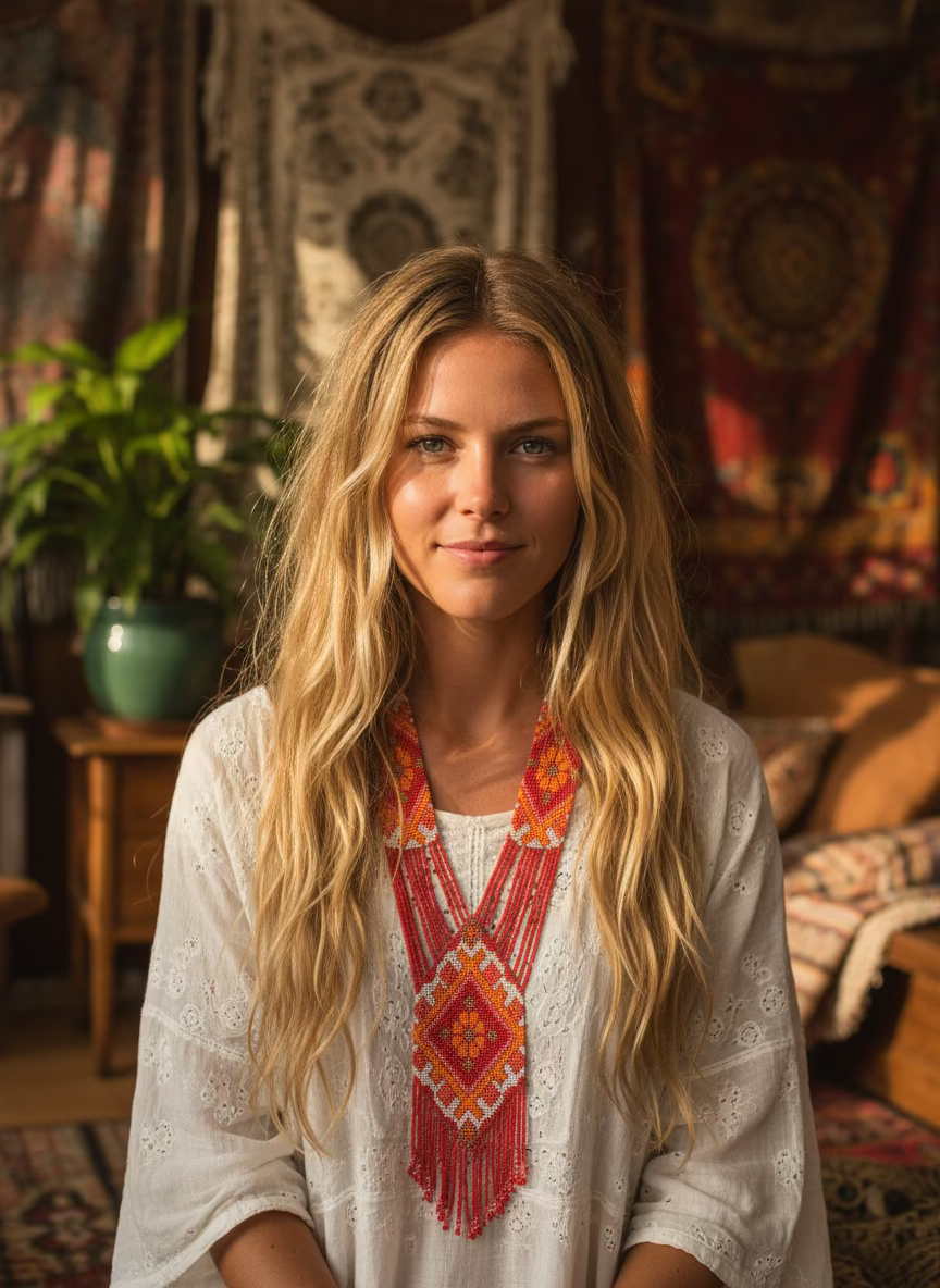 BOHEMIAN STYLE HANDCRAFTED EGYPTIAN NECKLACE #NECK28