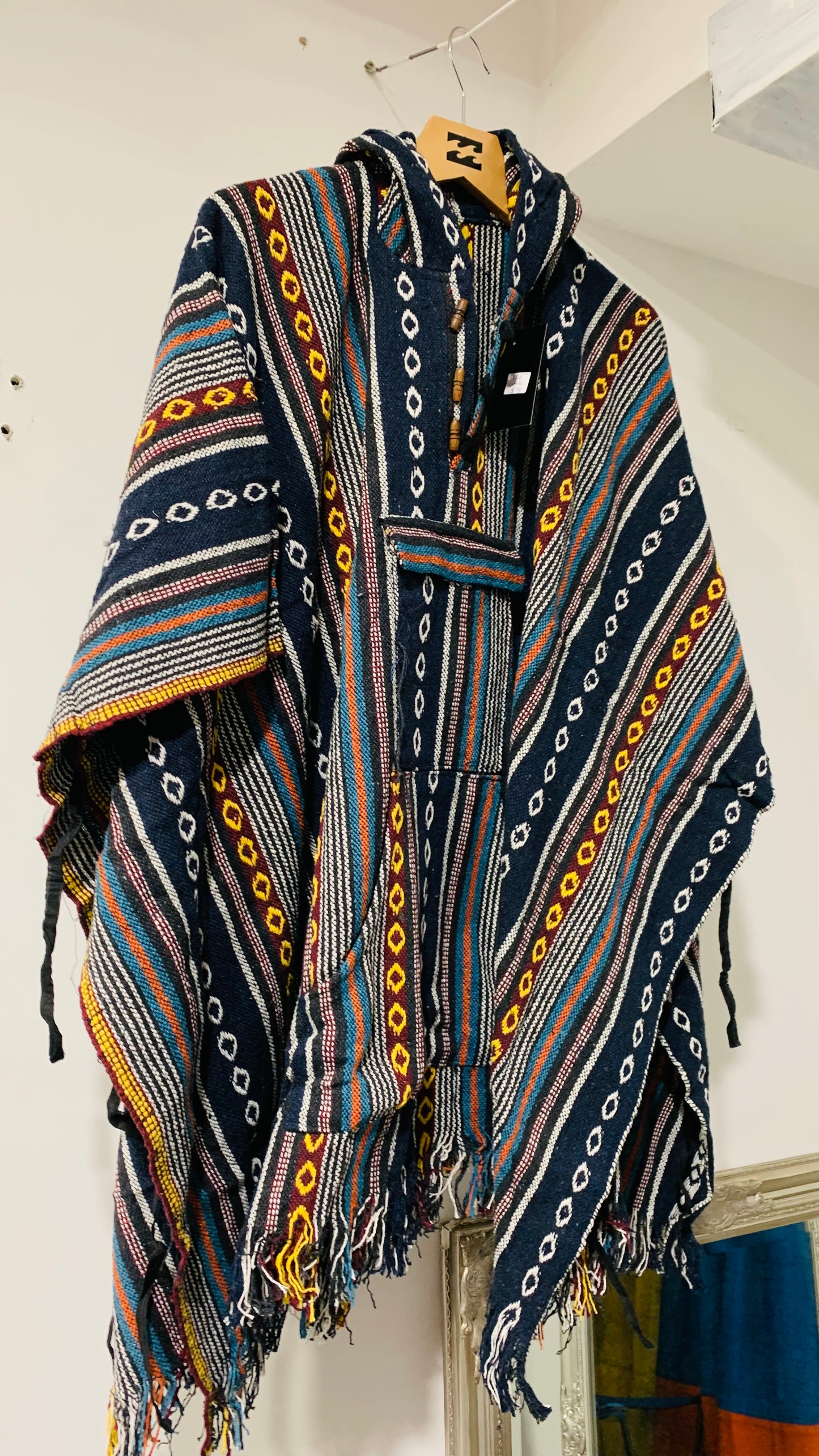 Bohemian style handcrafted Hoodie Plus size Gheri poncho #017343