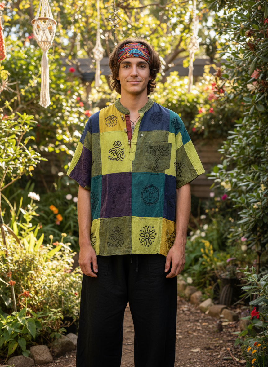 Bohemian style handcrafted Kurta/ Shirt  # KURT402
