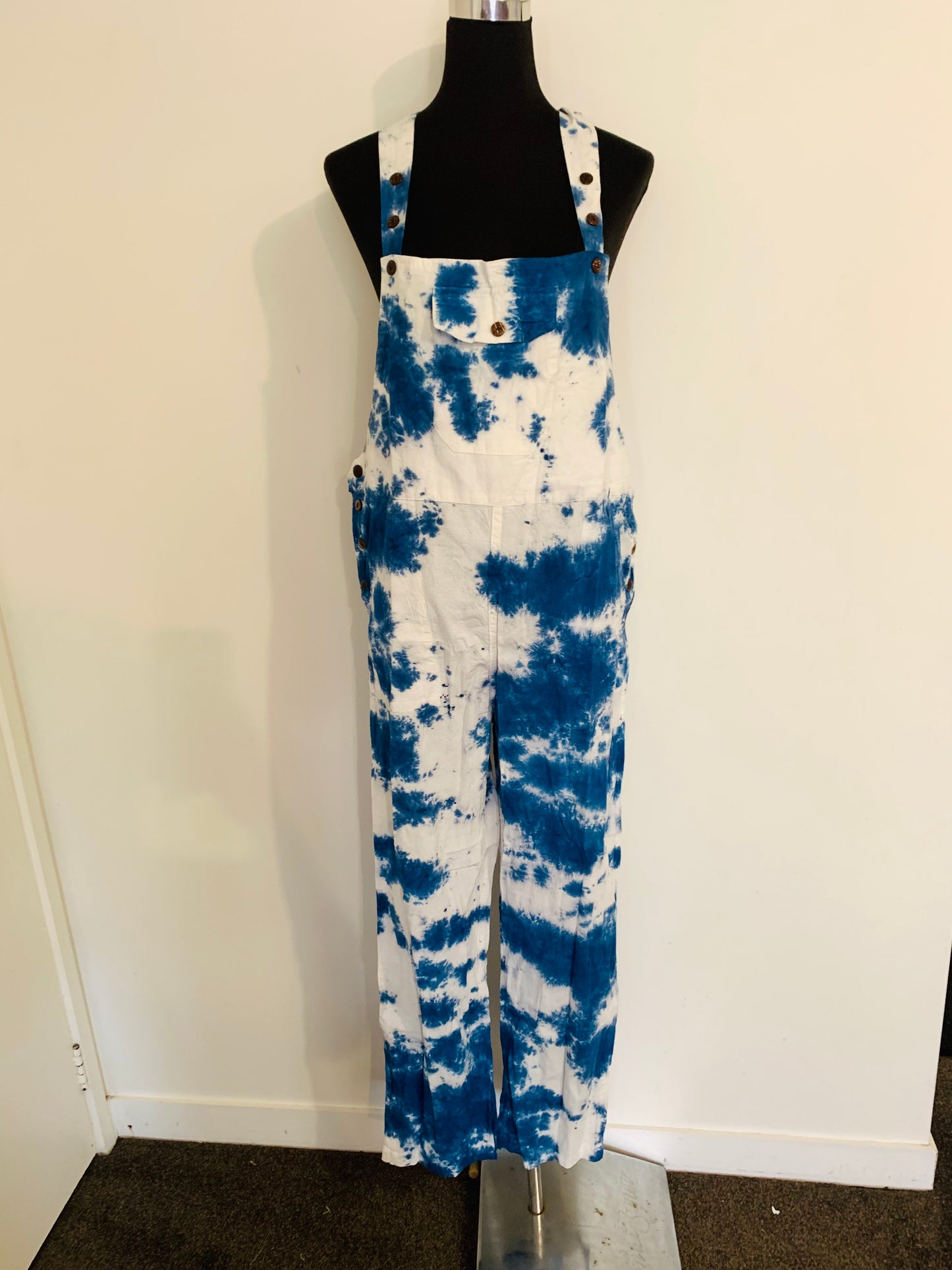 Bohemian Handcrafted Tie Dye Straight Overalls/ Dungaree # JUM031