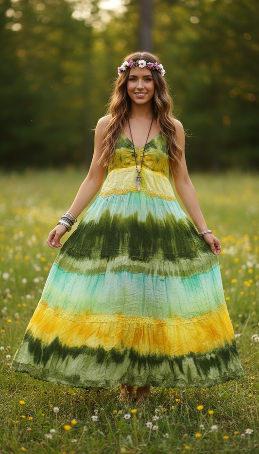 Bohemian style handcrafted Mandala dress #DRE4653