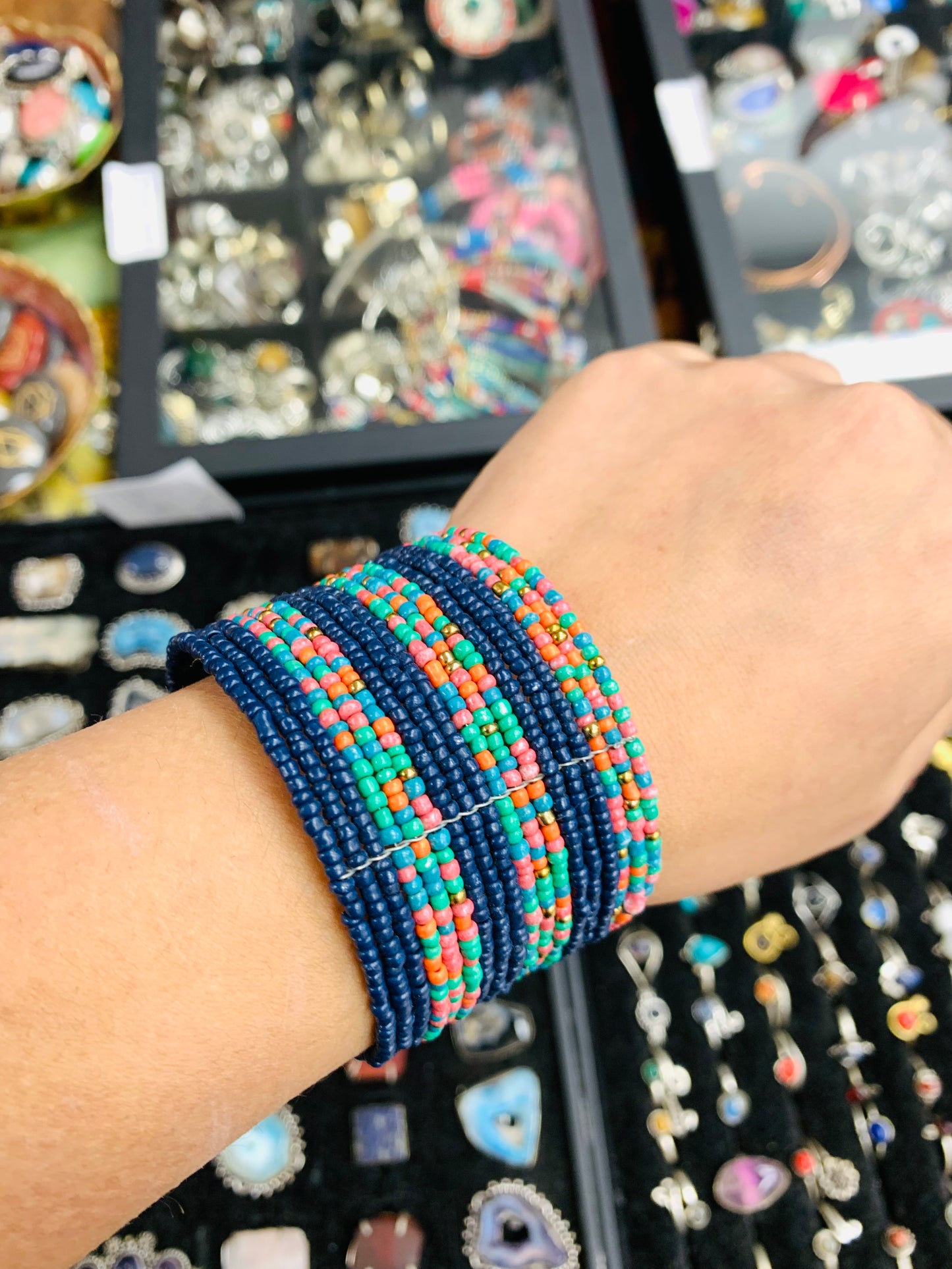 HIPPIE HANDCRAFTED HAND CUFF BEADS BANGLE #CUFF2285