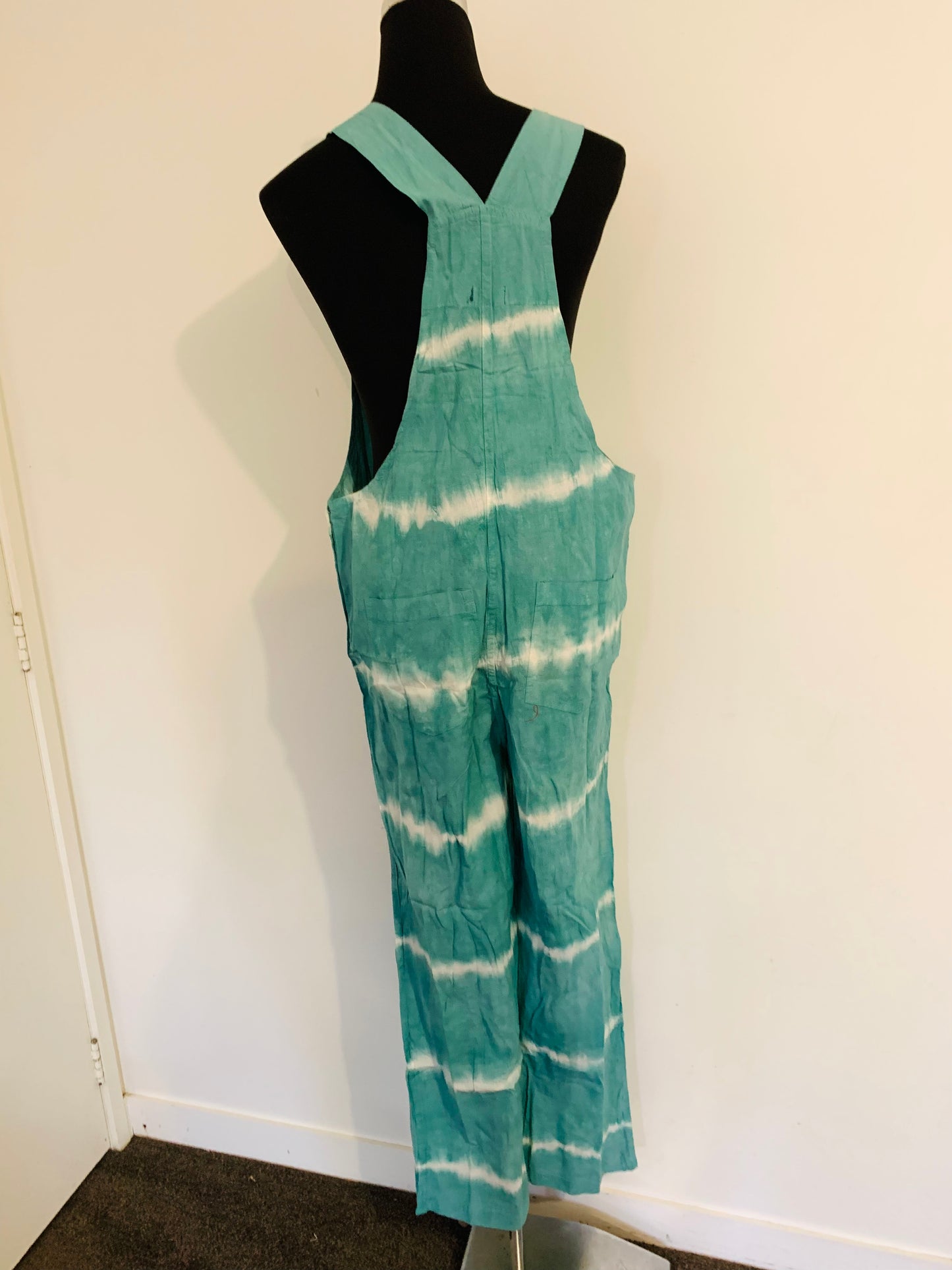 Bohemian Handcrafted Tie Dye Straight Overalls/ Dungaree # JUM031