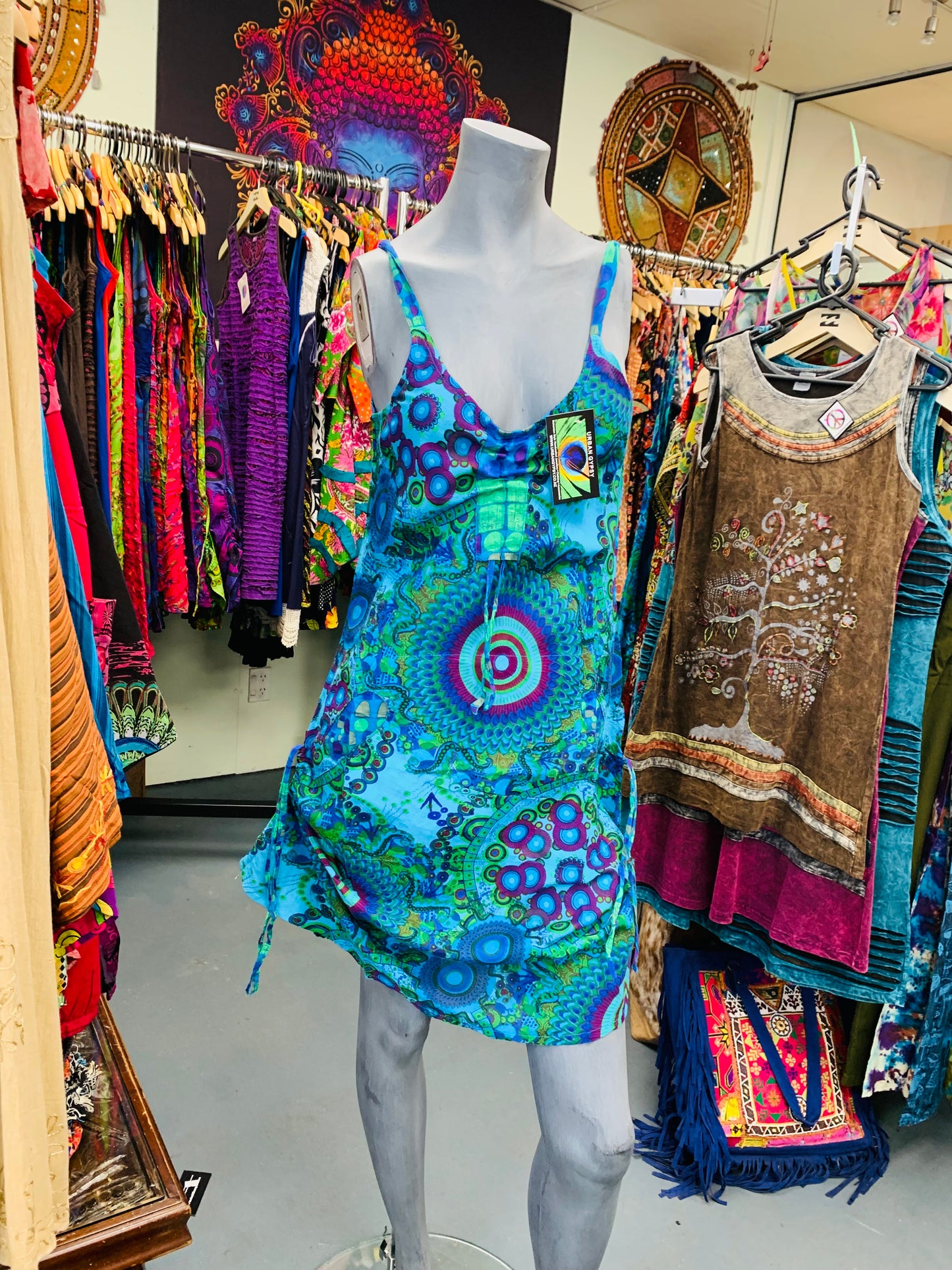 Bohemian style handcrafted cotton Trance dress #00435
