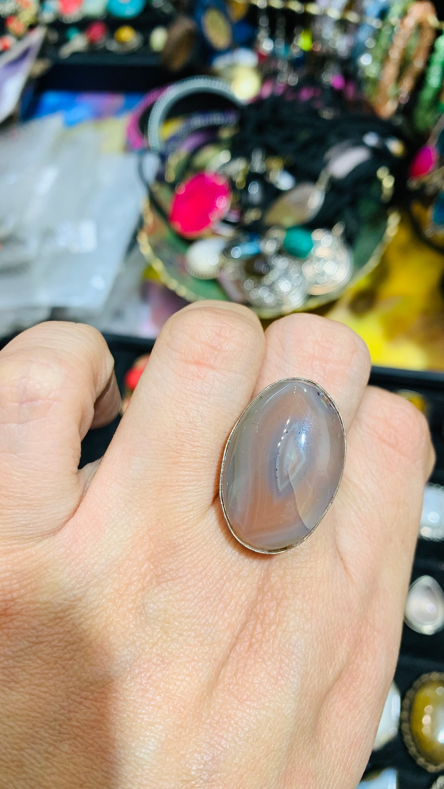 Bohemian handcrafted Stone ring #567