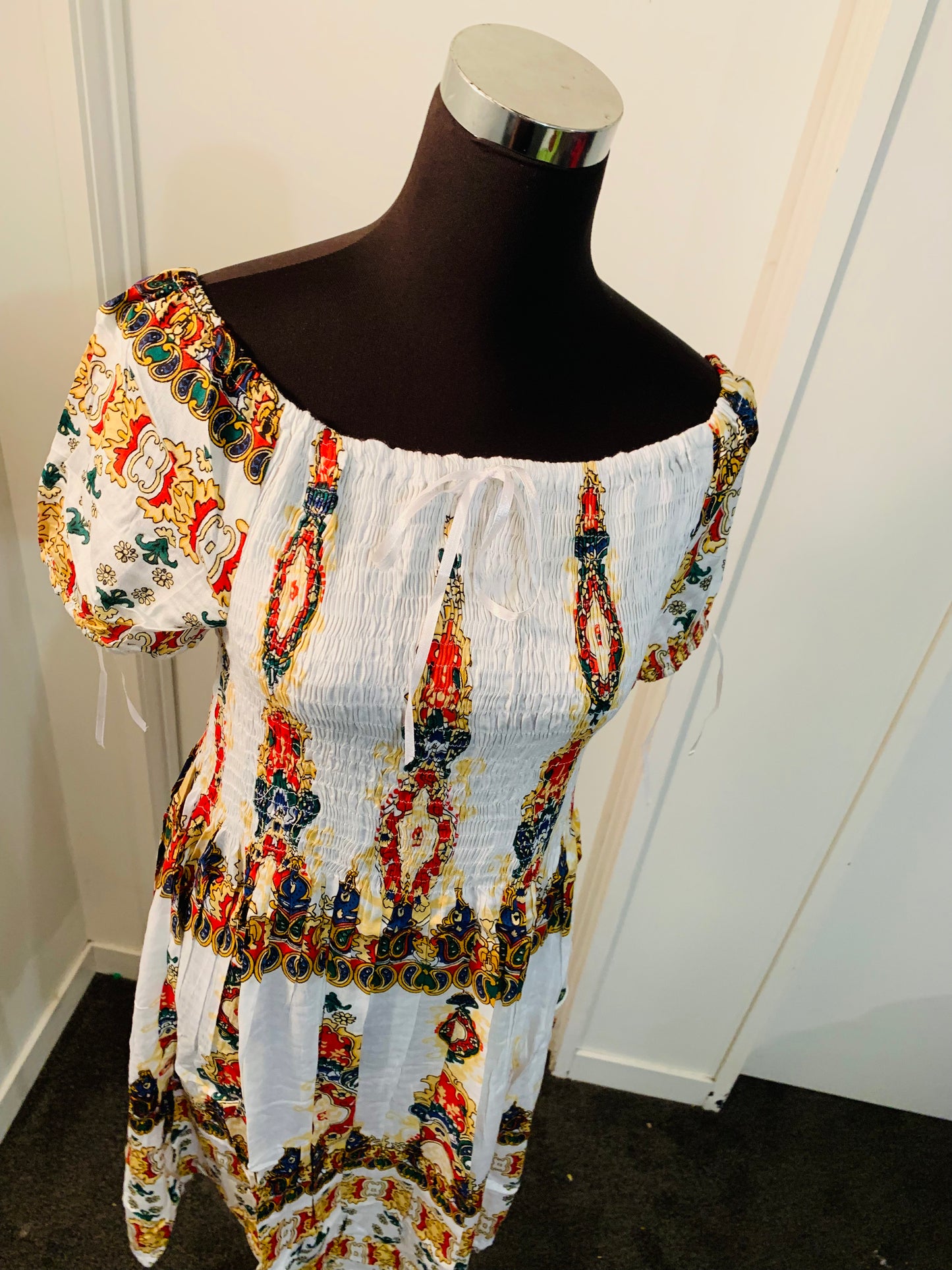 Bohemian handcrafted Elasticated dress # DRE308