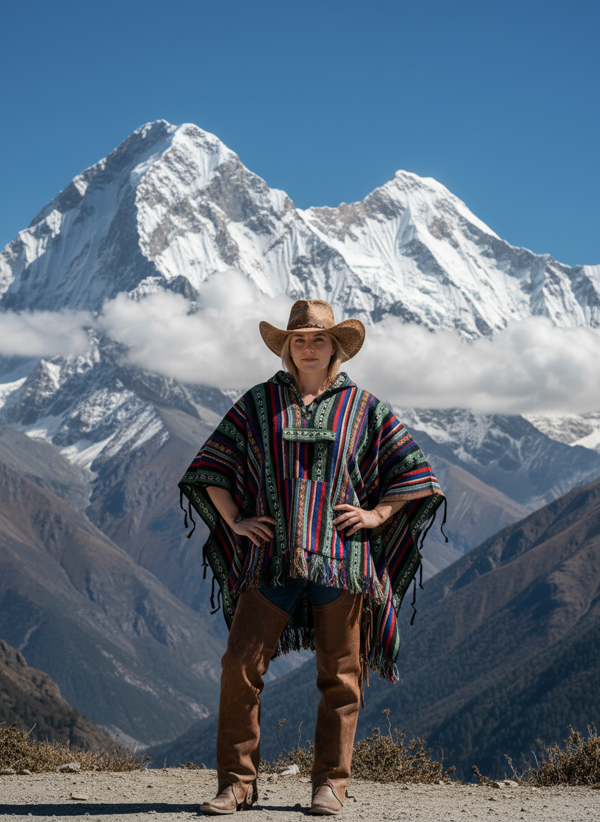 Bohemian handcrafted Hoodie UNISEX Gheri poncho #0170332