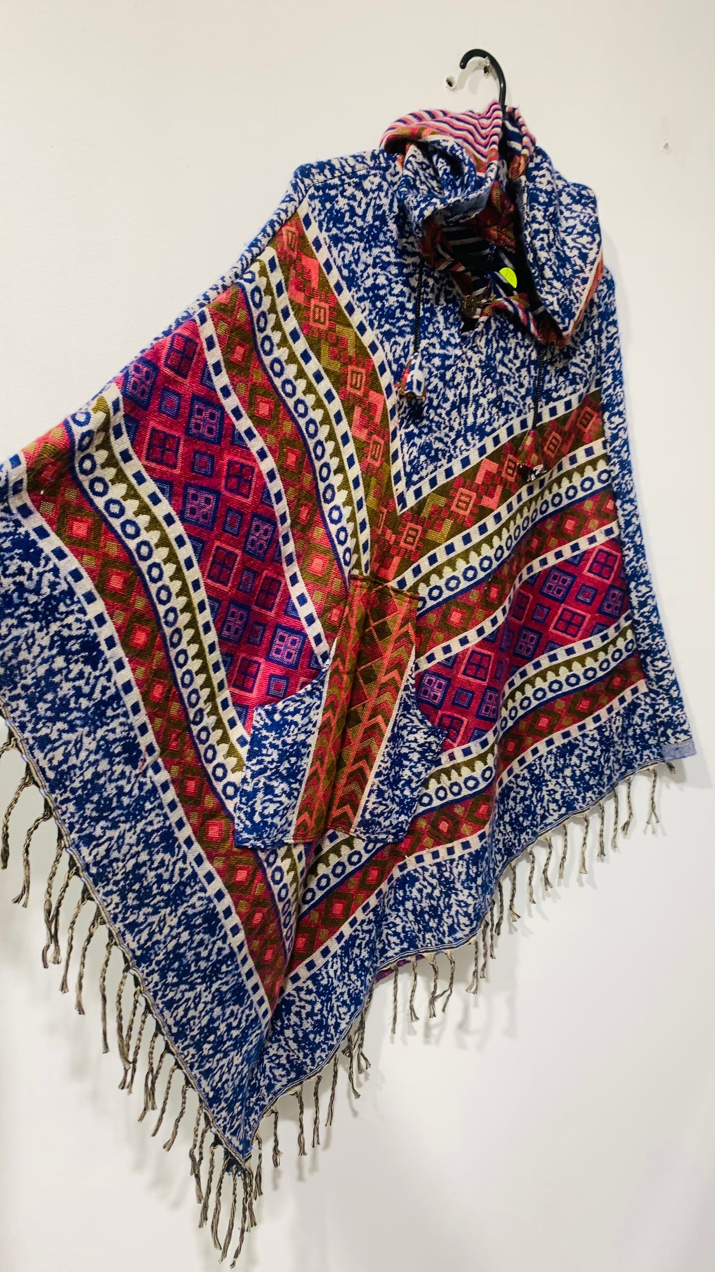 Bohemian style handcrafted Hoodie poncho #0172202
