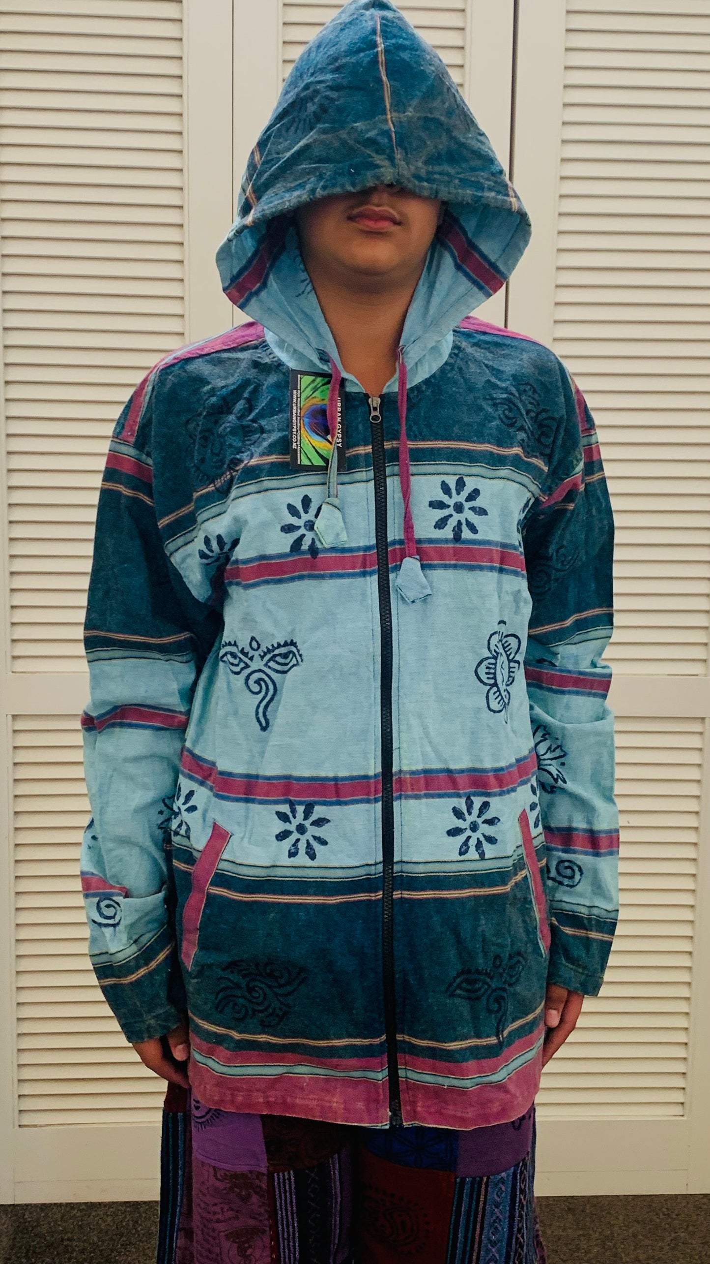 Handcrafted cotton Unisex Hoodie Kurta / Shirt # 75447