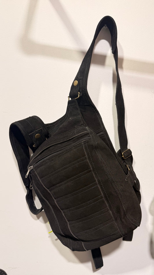 Bohemian style handcrafted Genuine leather Backpack #4495