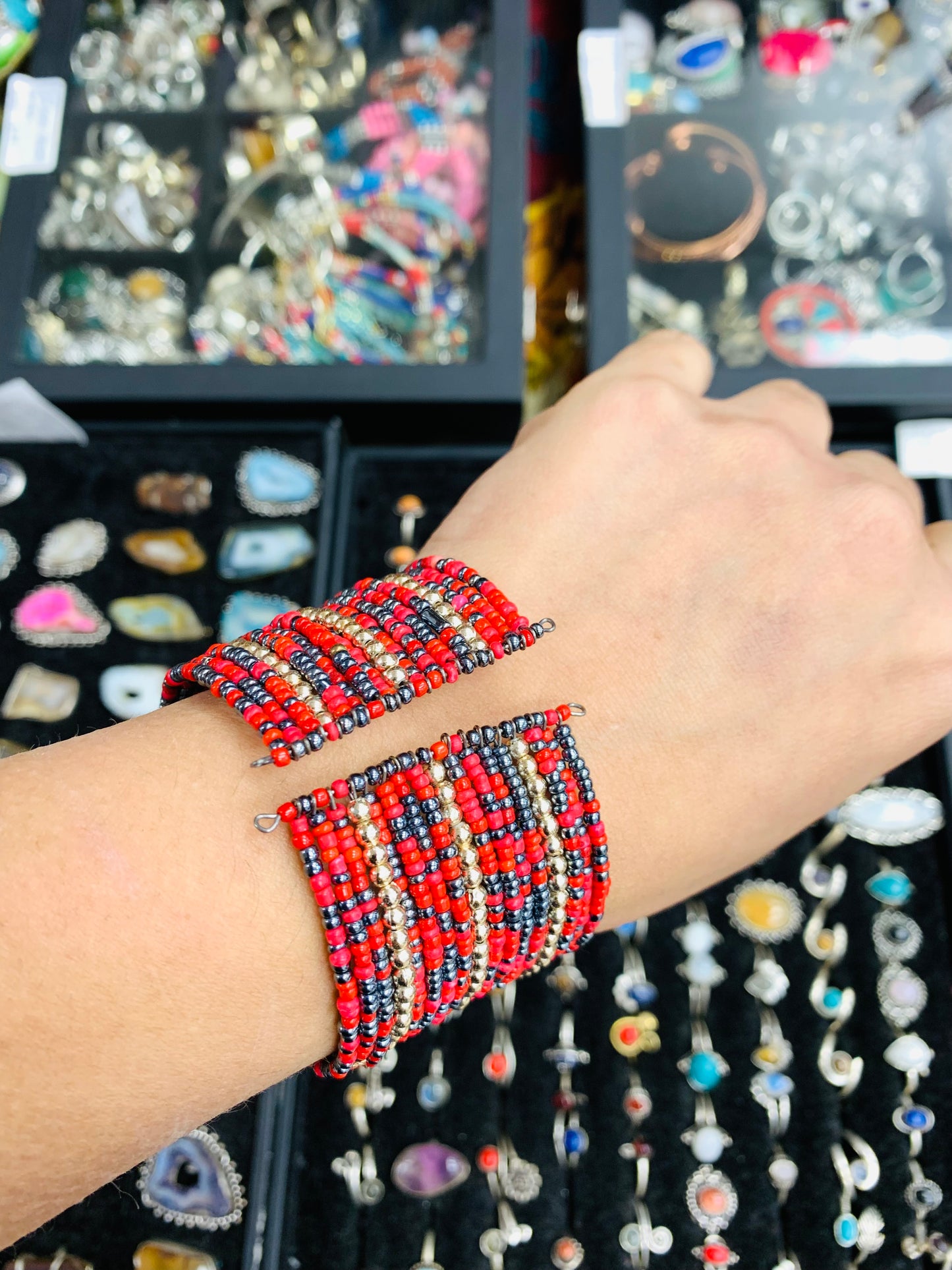 HIPPIE HANDCRAFTED HAND CUFF BEADS BANGLE #CUFF2284