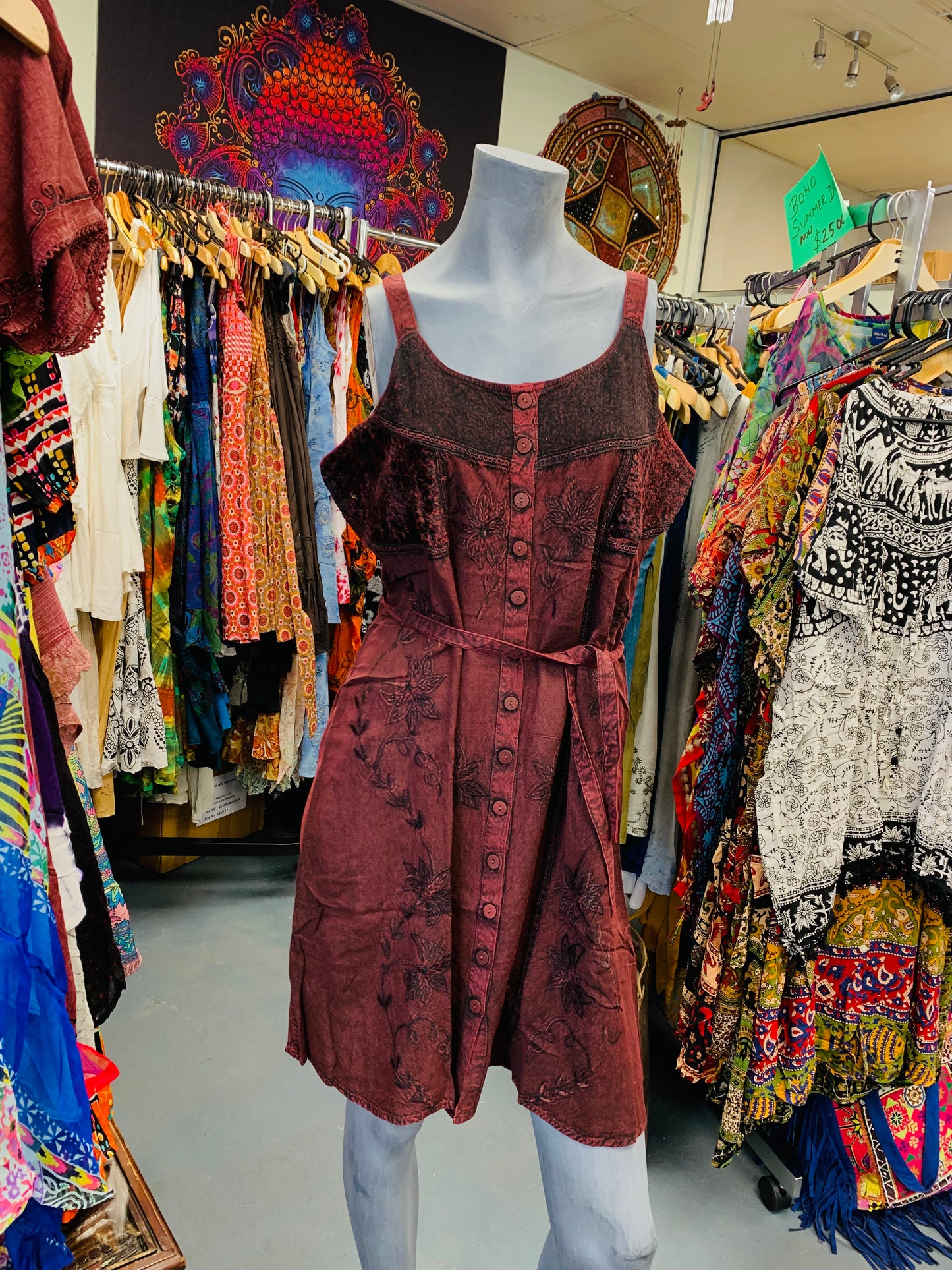 Bohemian style handcrafted Cotton Tunic dress # DRE237