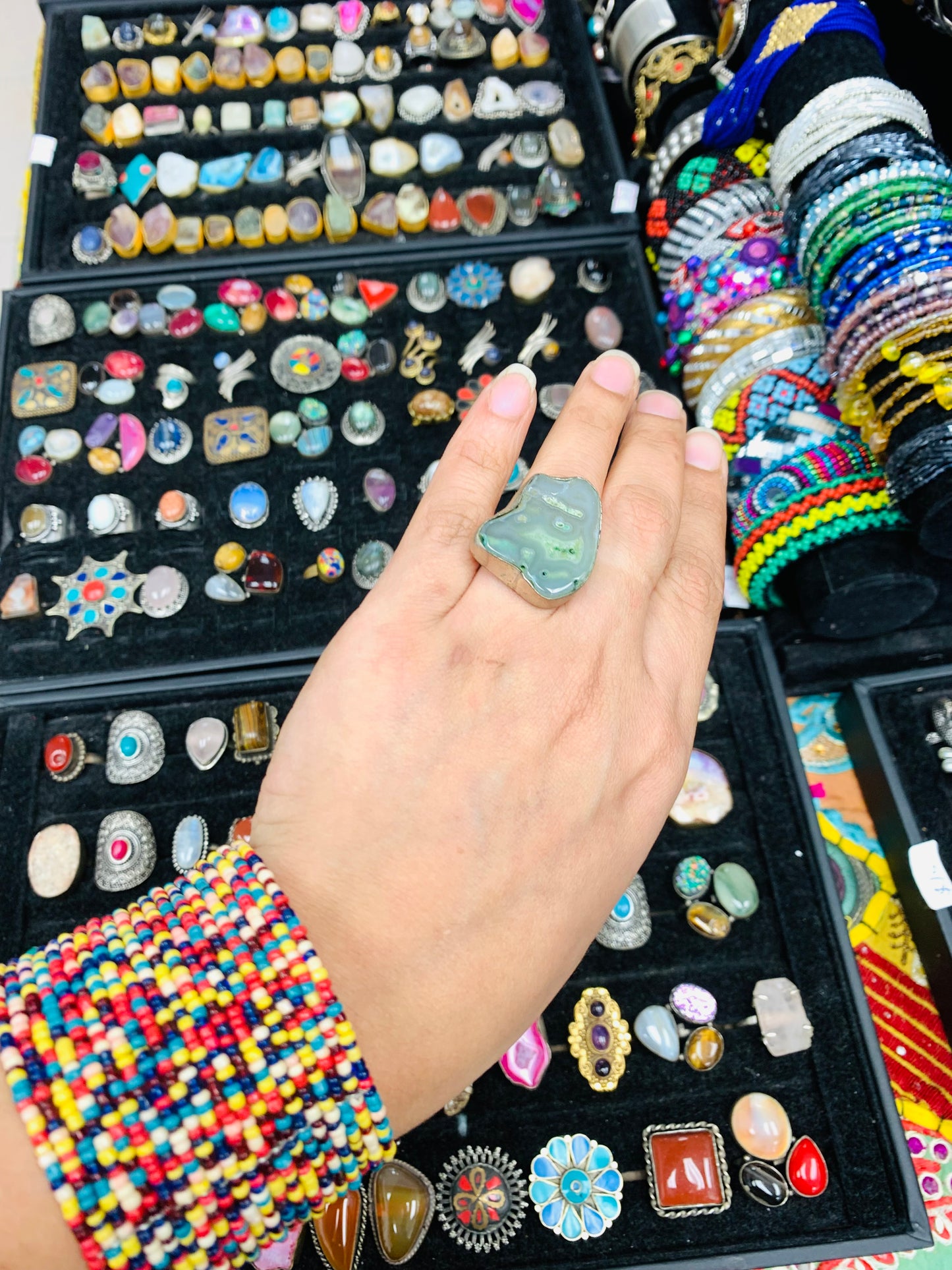 Handcrafted Natural stones ring # RIN2122