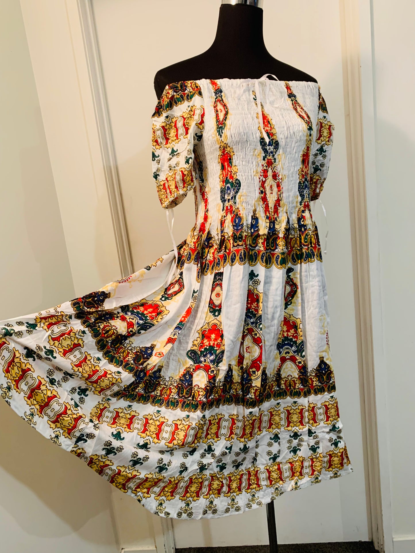 Bohemian handcrafted Elasticated dress # DRE308