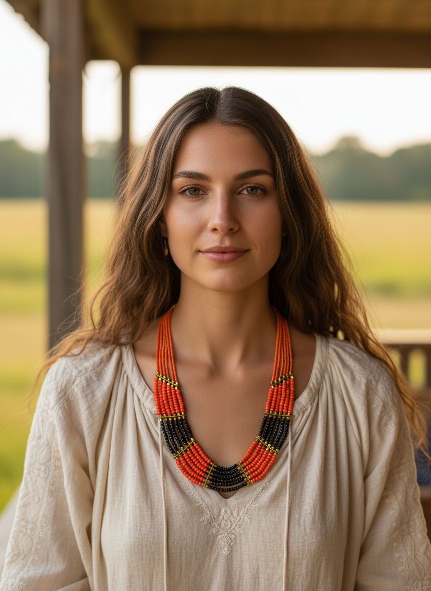 BOHEMIAN STYLE HANDCRAFTED BIB NECKLACE #NECK41