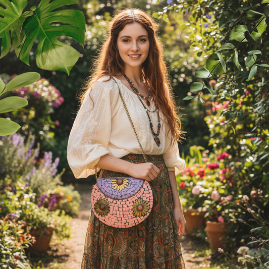 Bohemian style handcrafted metal / Brass Clutch #90747