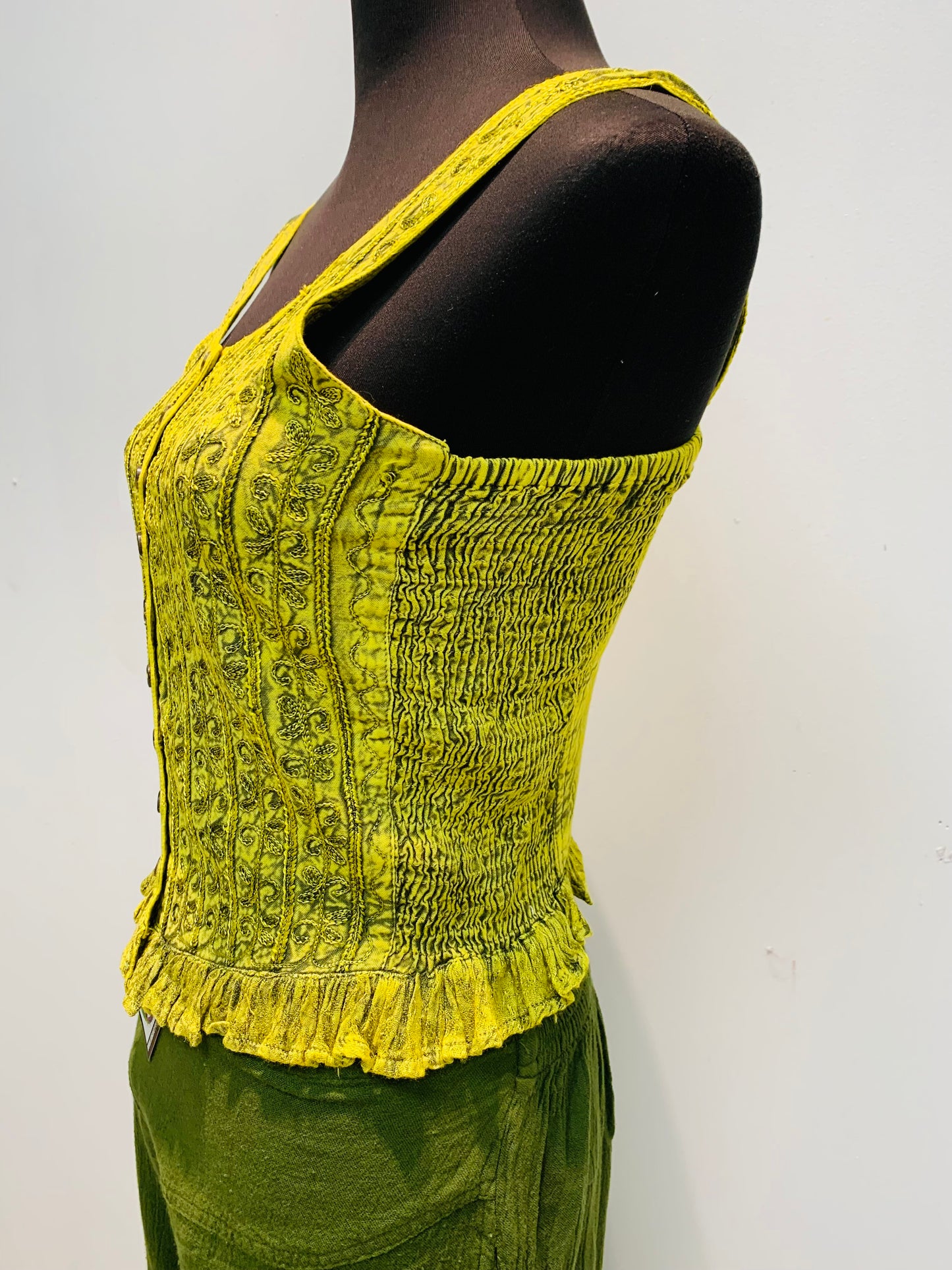 Bohemian Handcrafted Waist coat Crop Top #CRTOP103