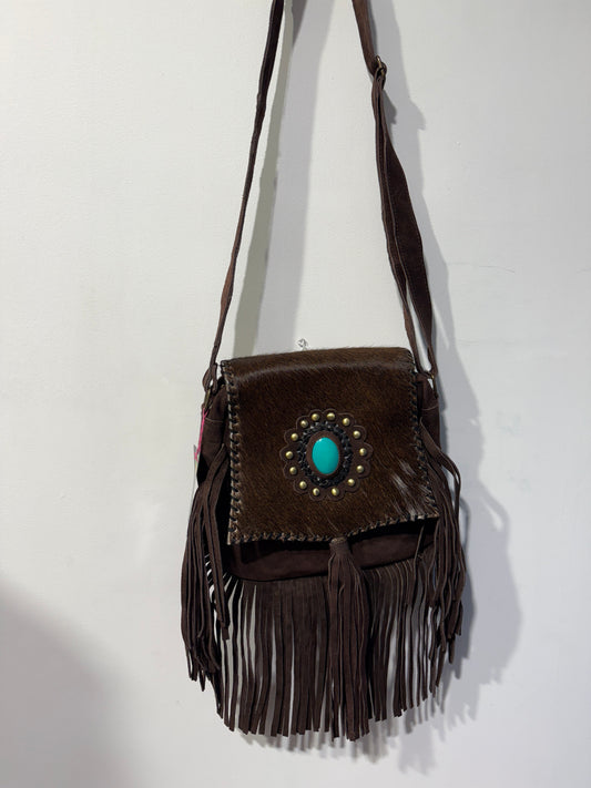 BOHO HANDCRAFTED GENUINE SUEDE LEATHER BAG #205570