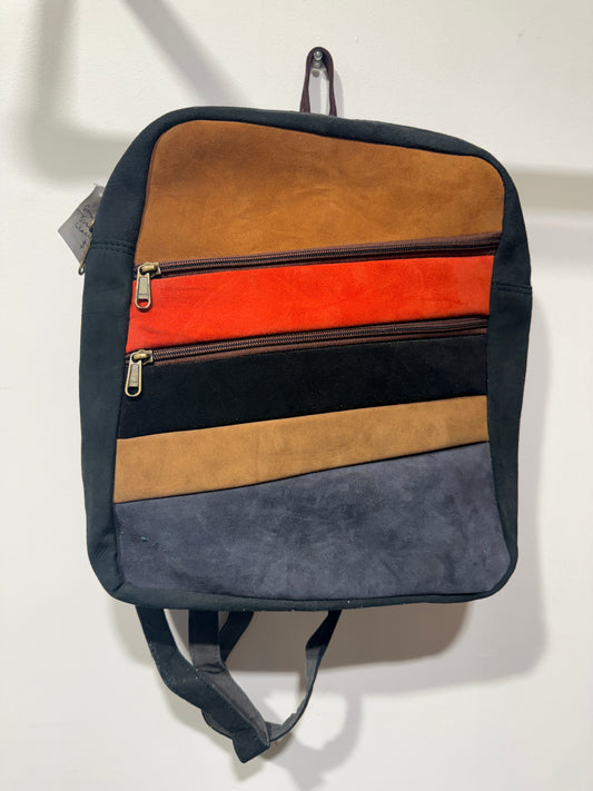 Bohemian style handcrafted Genuine leather Backpack #4499