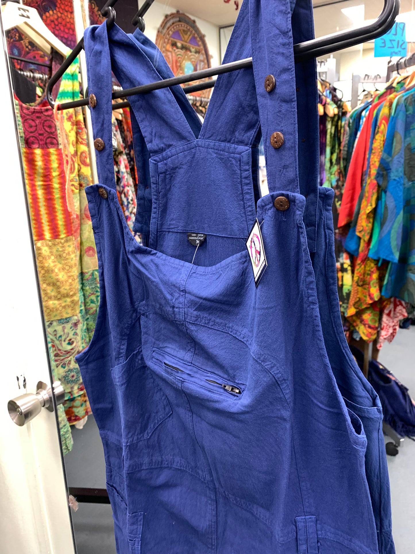Bohemian style handcrafted Overall Midi dress # OVDRE113