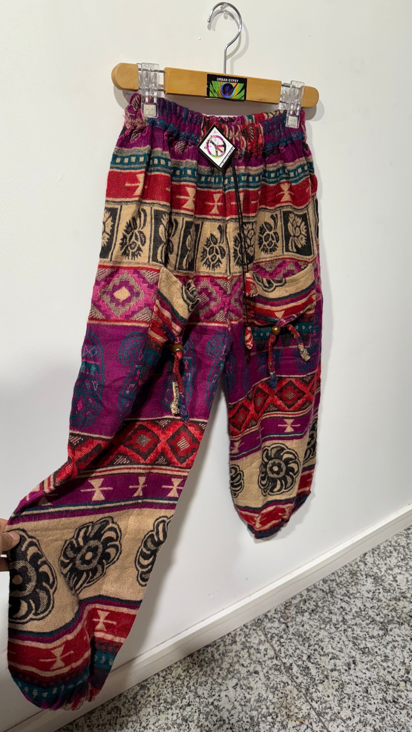 HANDCRAFTED HIPPIE WOOLLEN PANTS# 11127