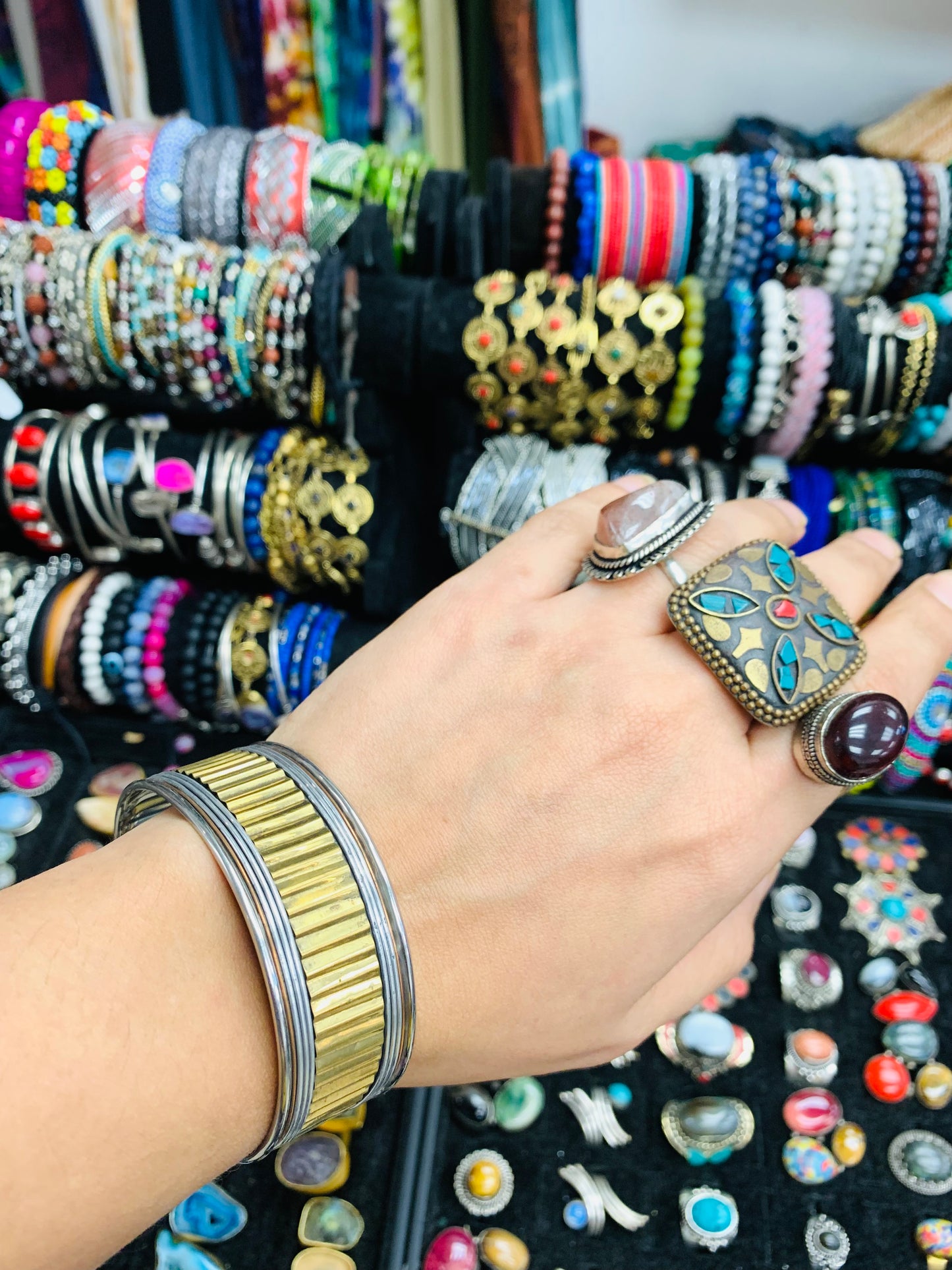 BOHEMIAN STYLE HANDCRAFTED HAND CUFF BANGLE # CUFF1199