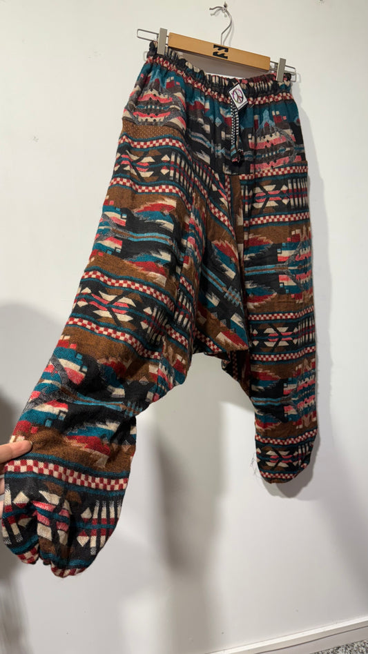 HANDCRAFTED  WARM  DROP CROTCH PANTS #665562
