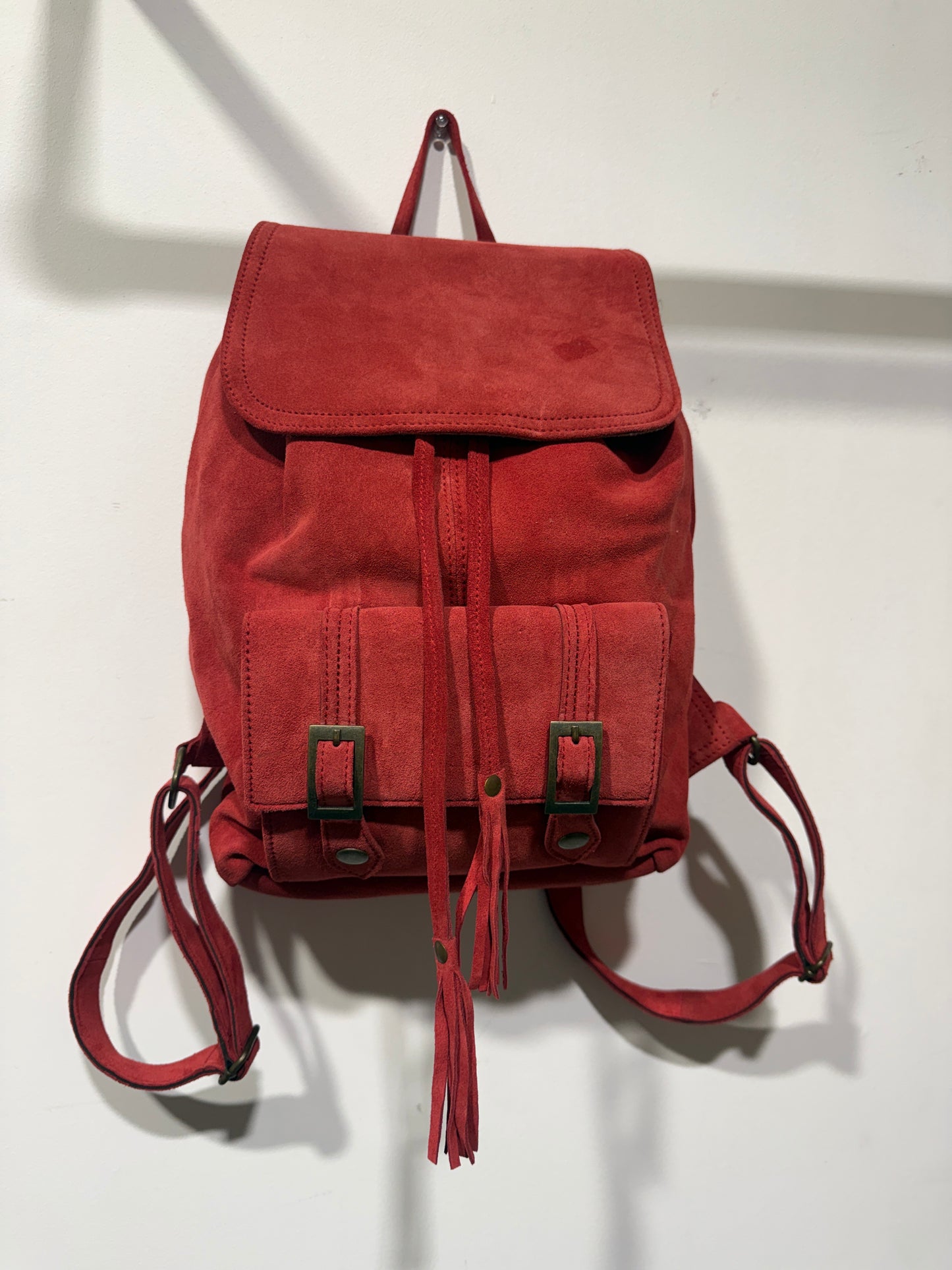 Bohemian style handcrafted Genuine leather Backpack #5599