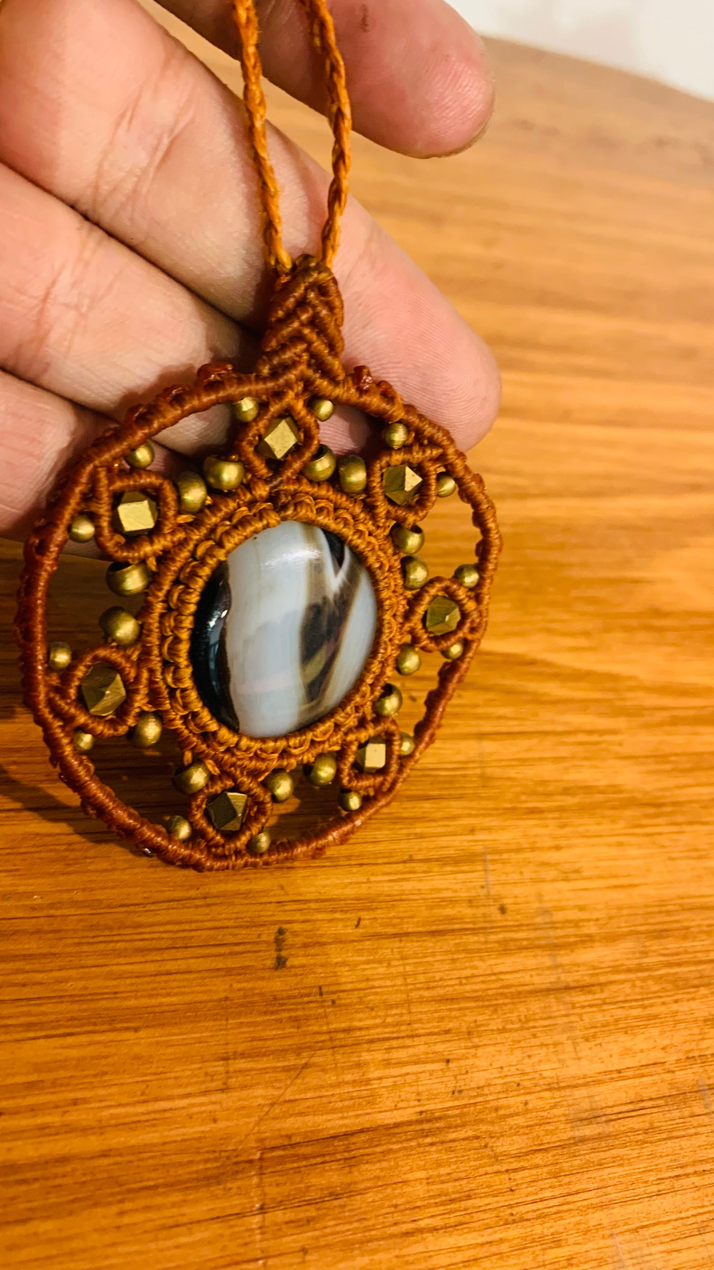 Bohemian style handcrafted Macrame necklace # 6