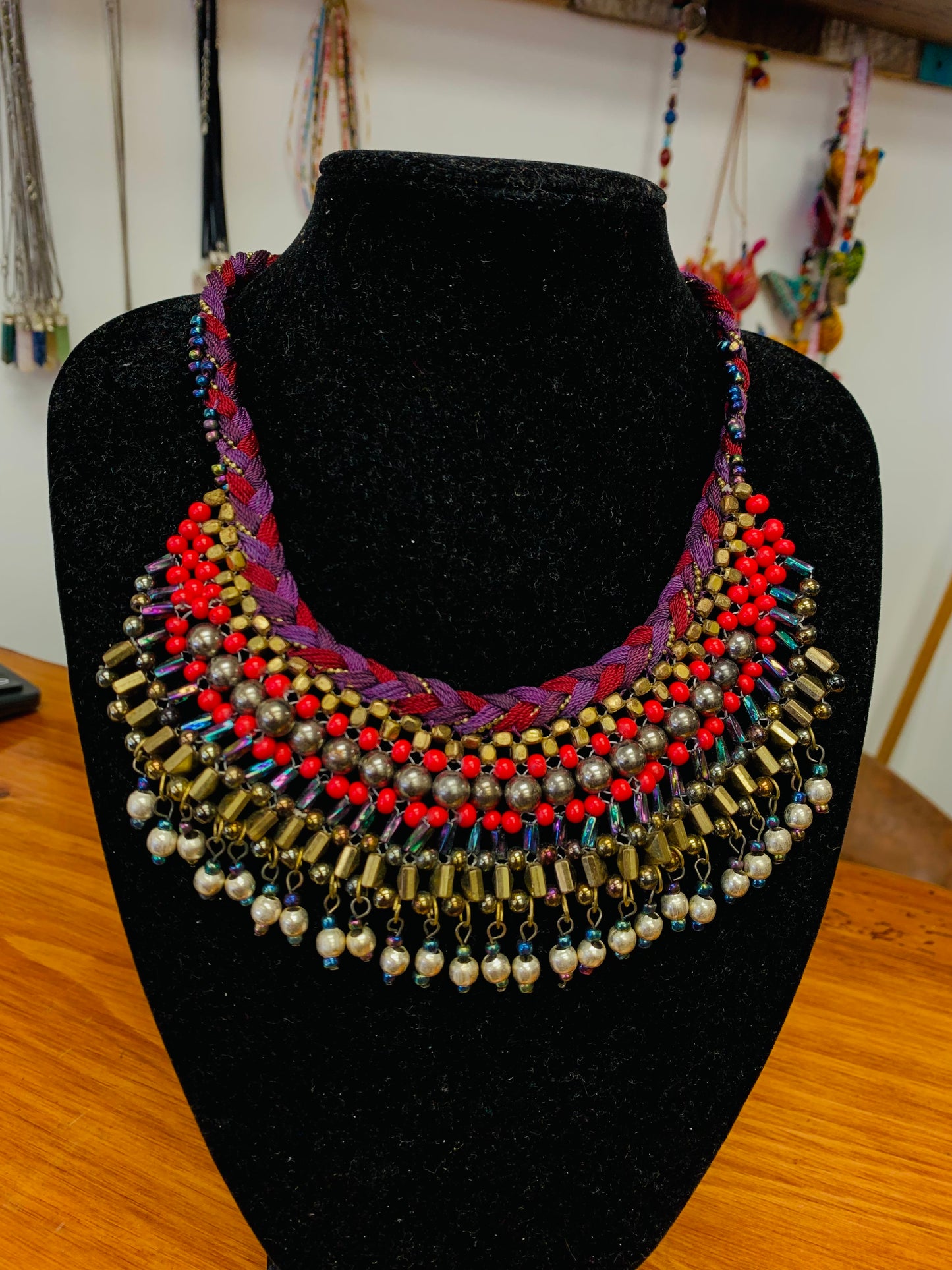 BOHEMIAN STYLE HANDCRAFTED BIB NECKLACE #NECK45