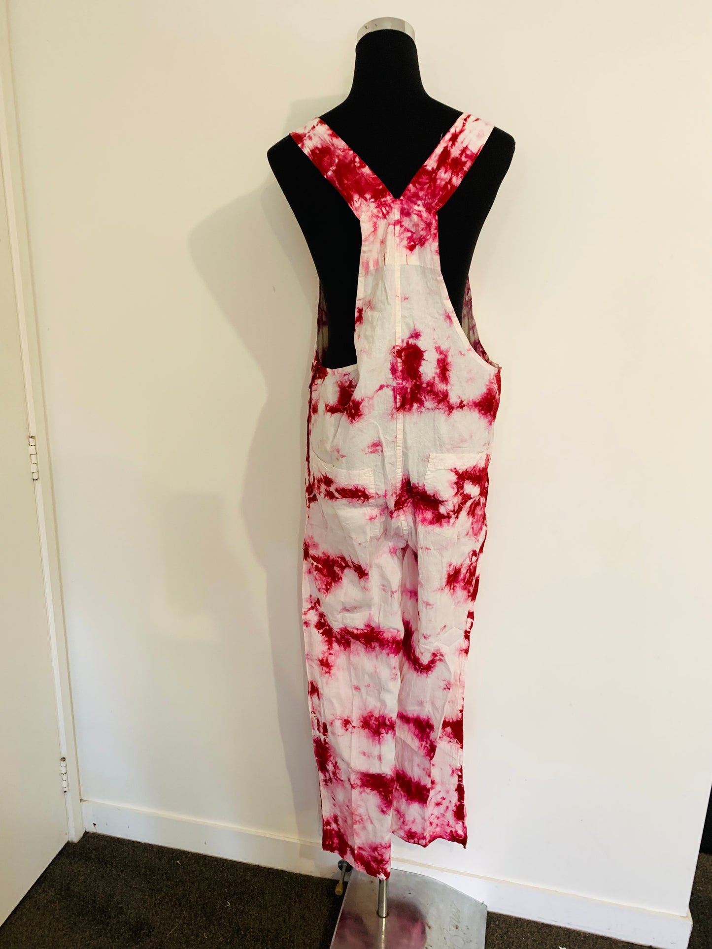 Bohemian Handcrafted Tie Dye Straight Overalls/ Dungaree # JUM031