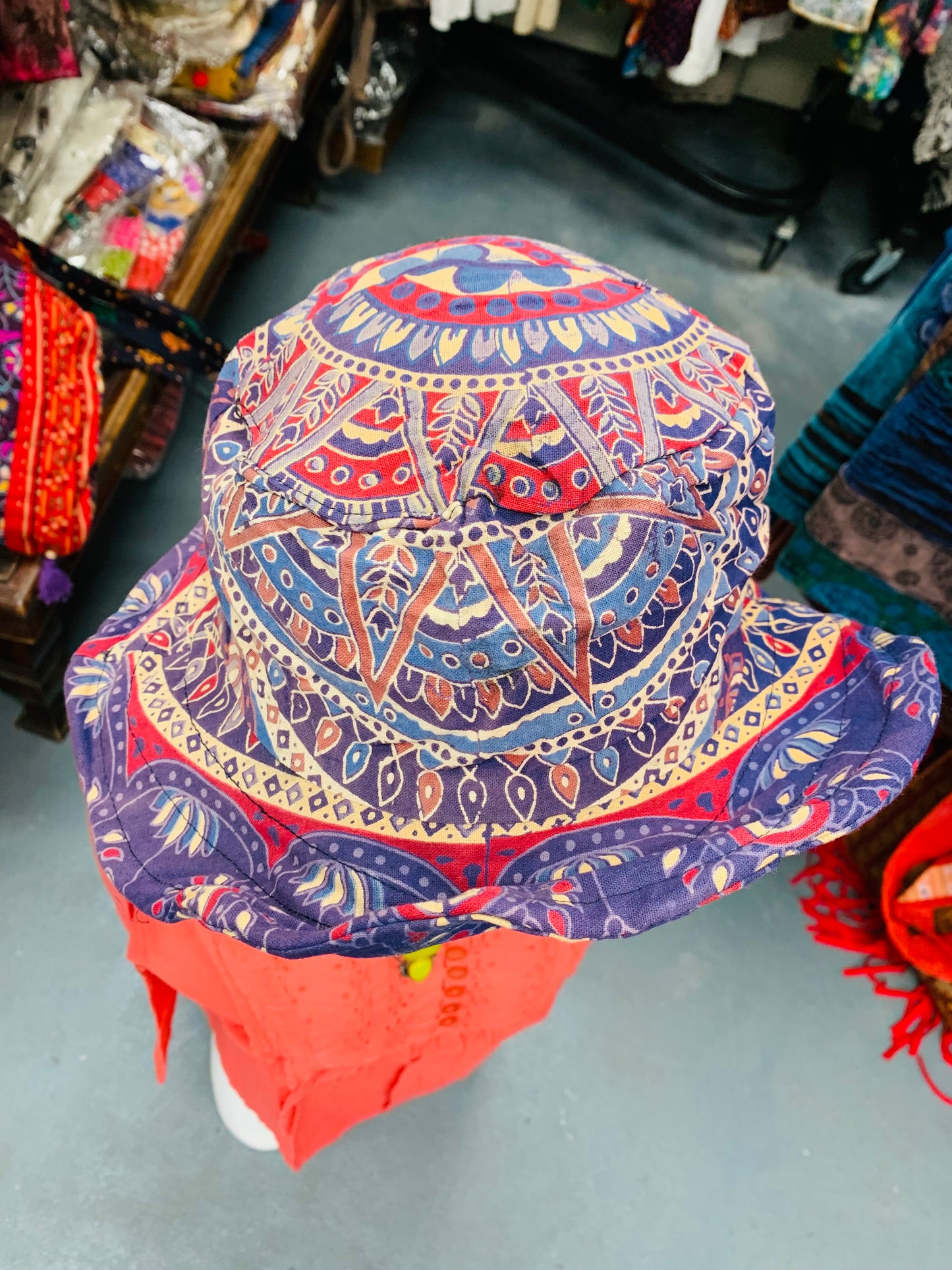 BOHO STYLE HANDCRAFTED REVERSIBLE MANDALA SUN HATS #8460