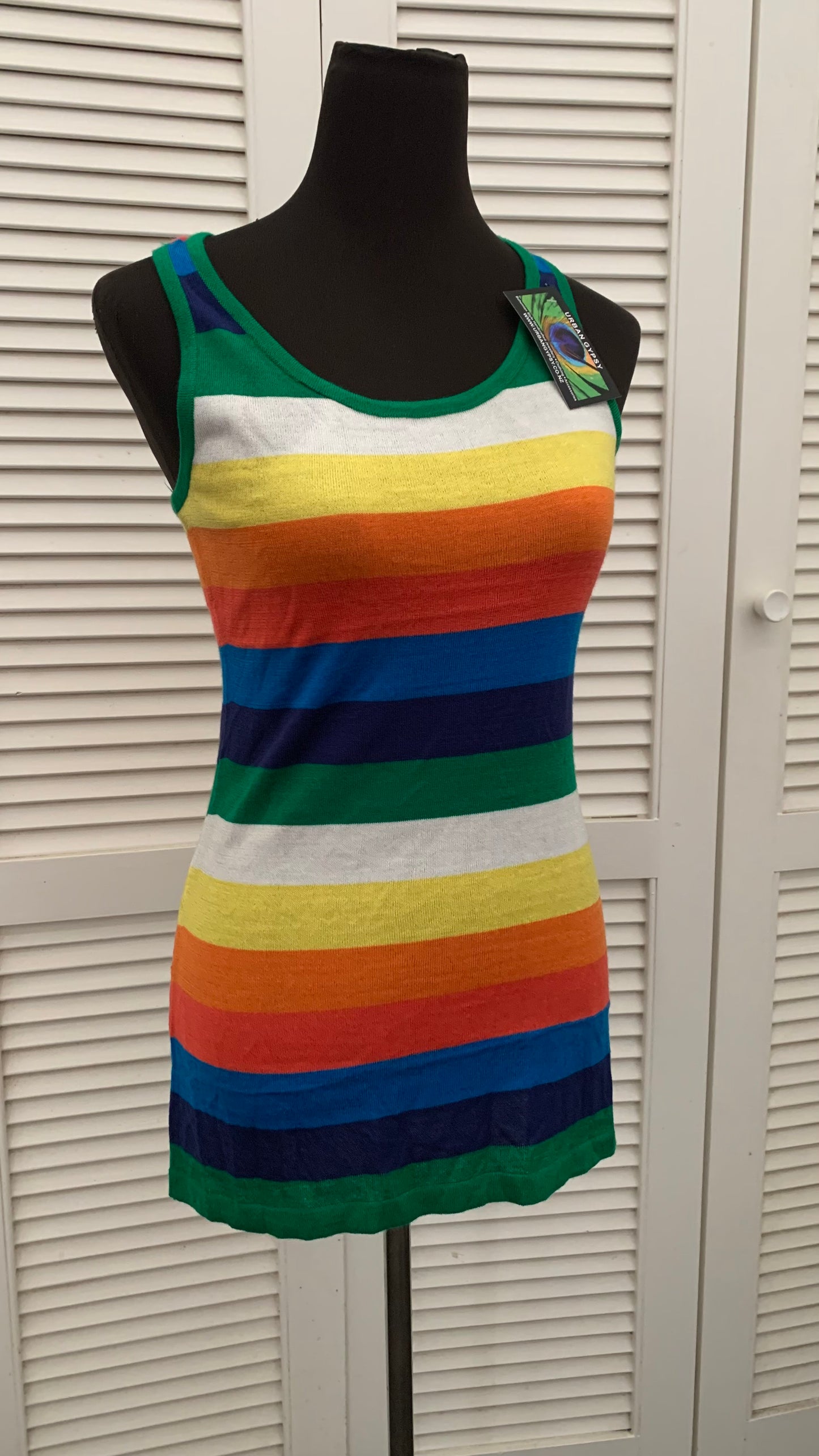 Bohemian style handcrafted Happy tank Top #0499