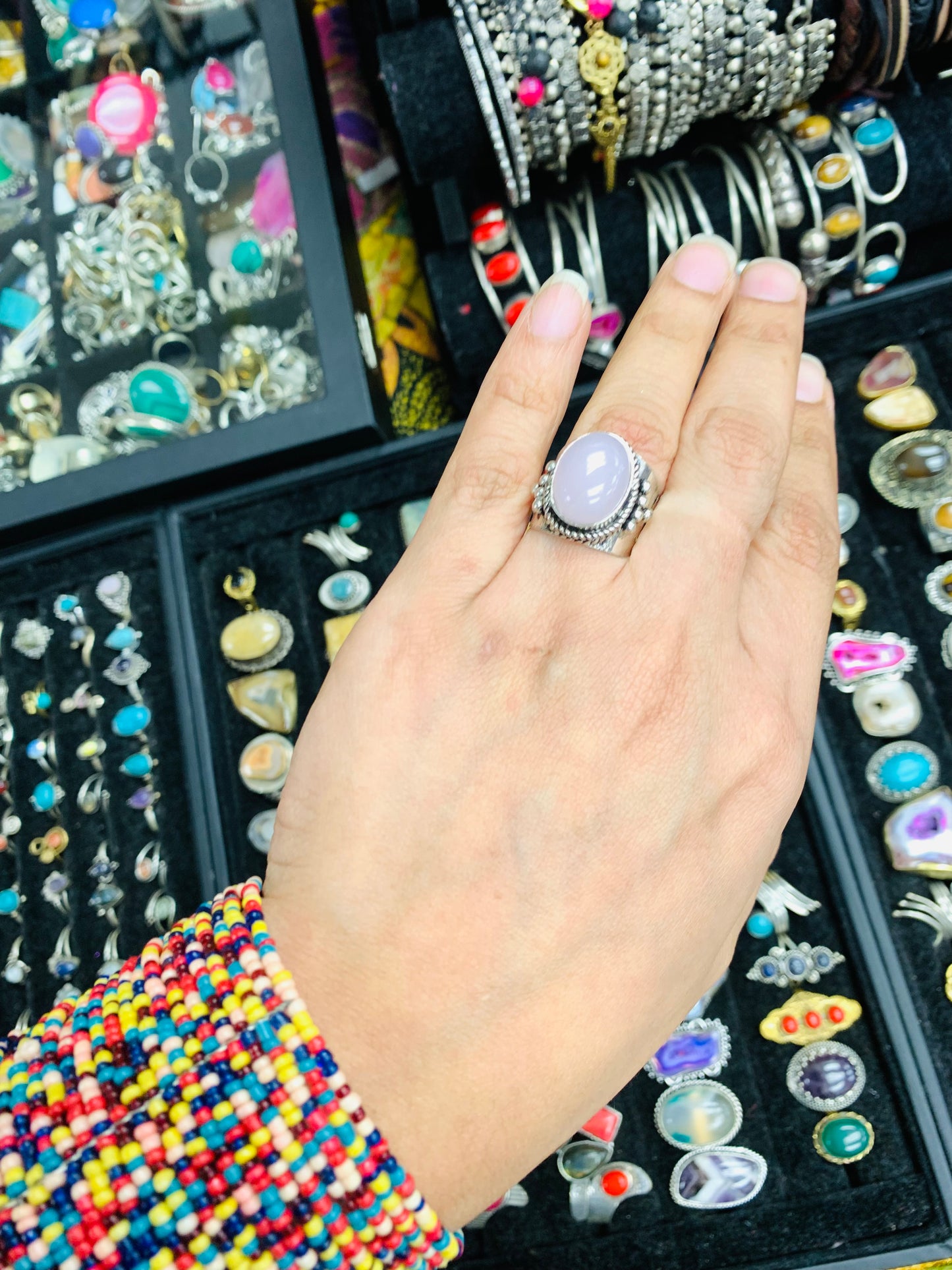 Handcrafted Natural stones ring # RIN2135