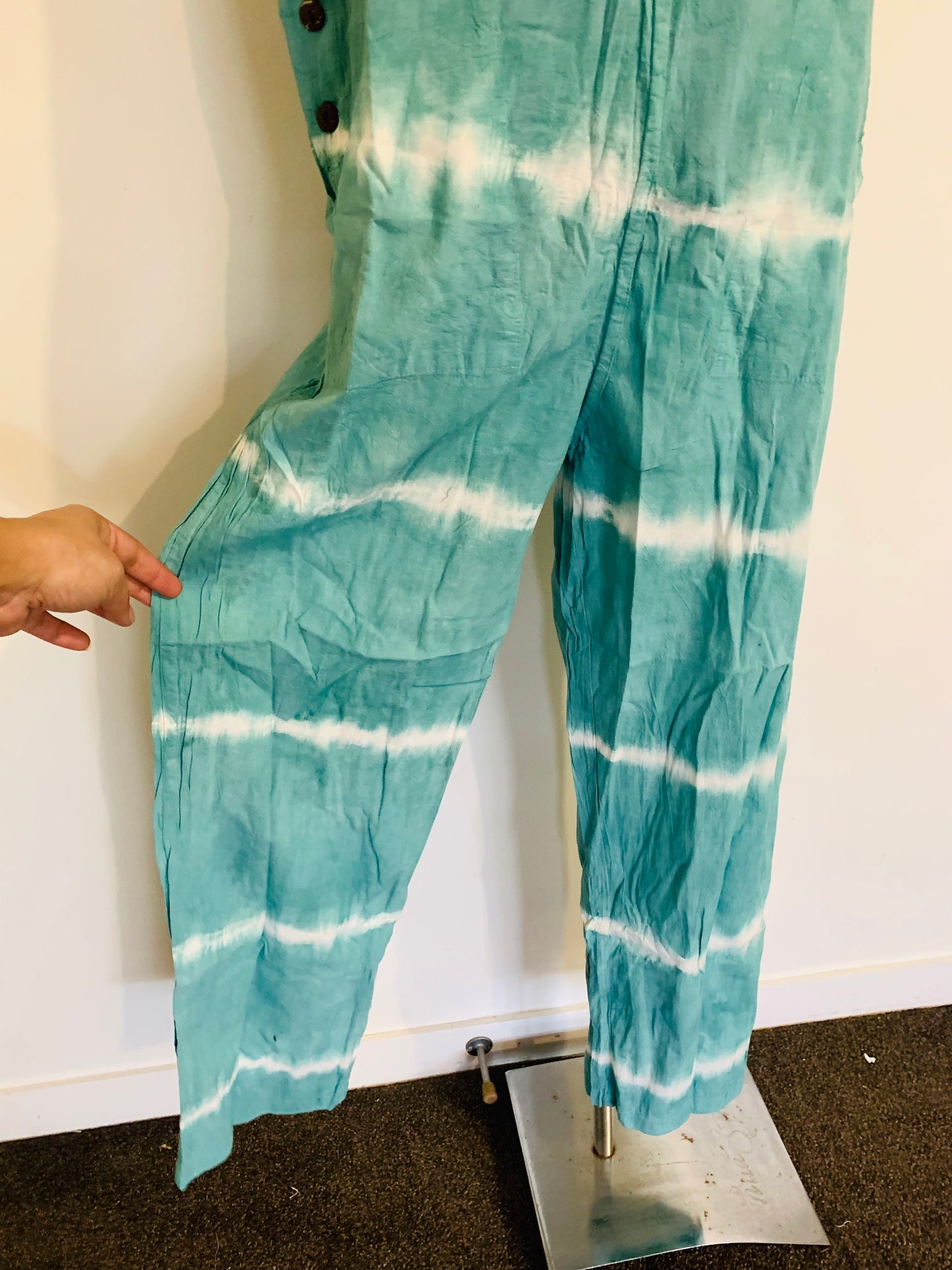 Bohemian Handcrafted Tie Dye Straight Overalls/ Dungaree # JUM031