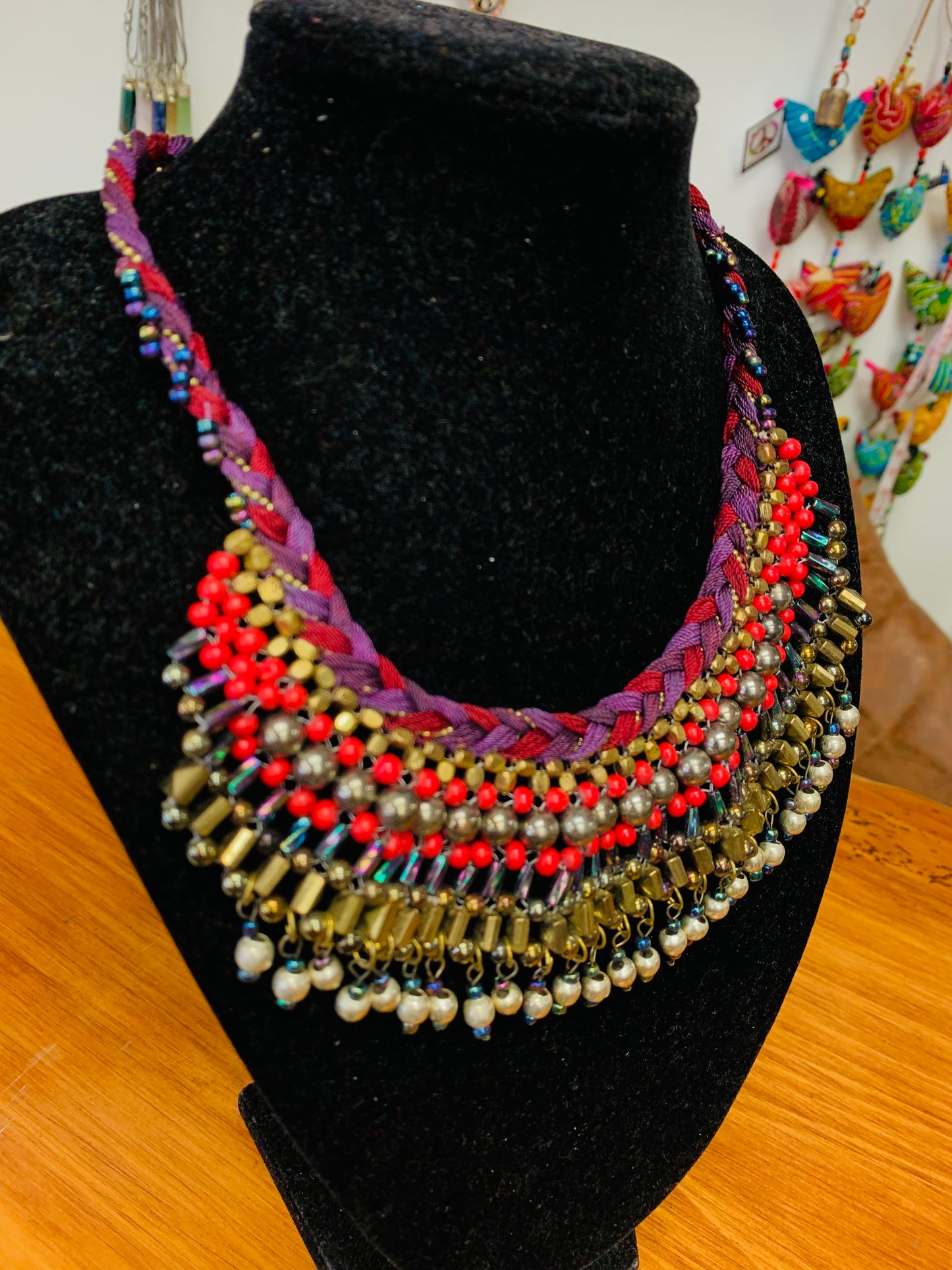 BOHEMIAN STYLE HANDCRAFTED BIB NECKLACE #NECK45