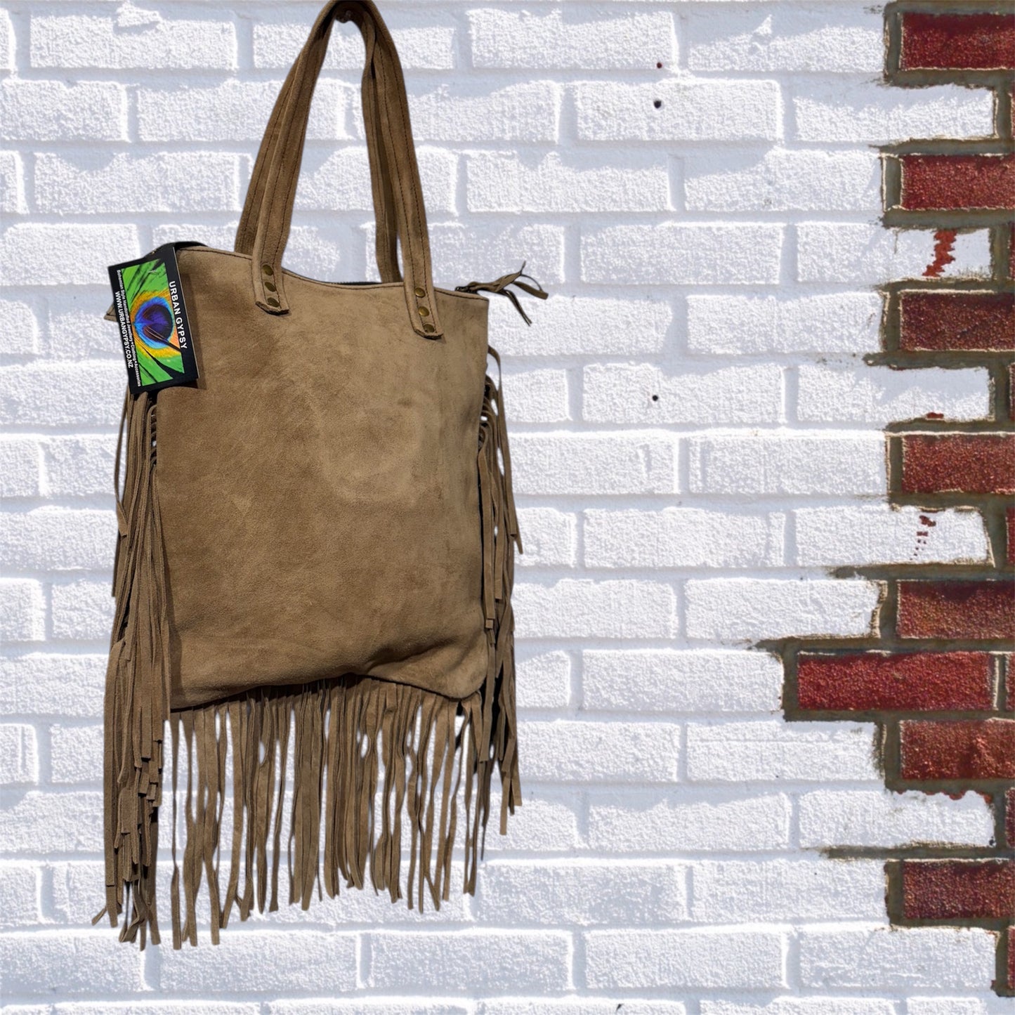 HANDCRAFTED GENUINE SUEDE LEATHER TOTE BAG #LEA1079