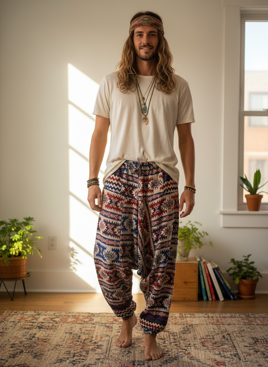 HANDCRAFTED WARM DROP CROTCH PANTS #WOOL2121